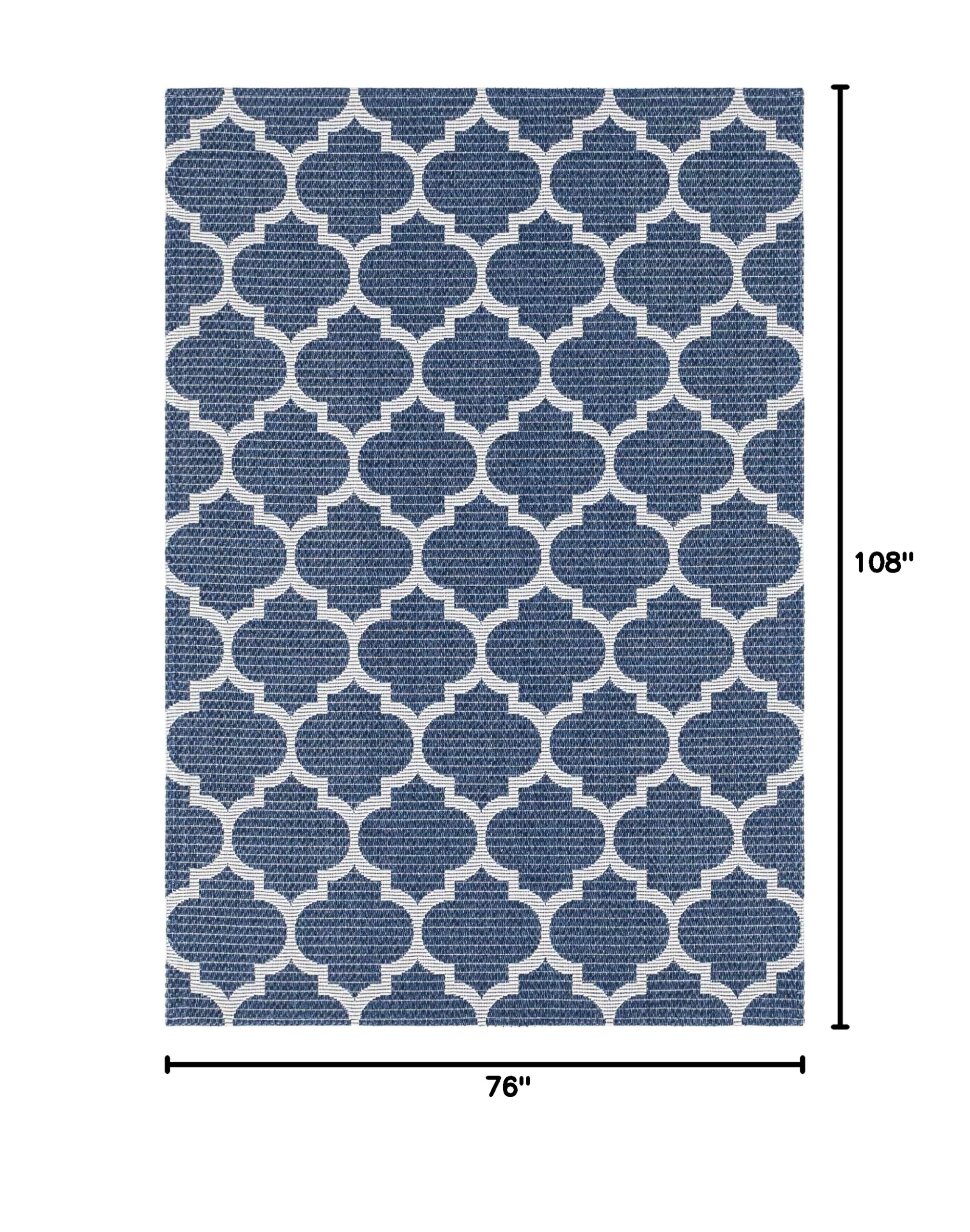 Georgia Collection 6' x 9' Navy Blue Flatweave Rug - Soft Modern Area Rug for Living Room, Dining Room & Open Floor Plans | Durable & Stylish Home Decor