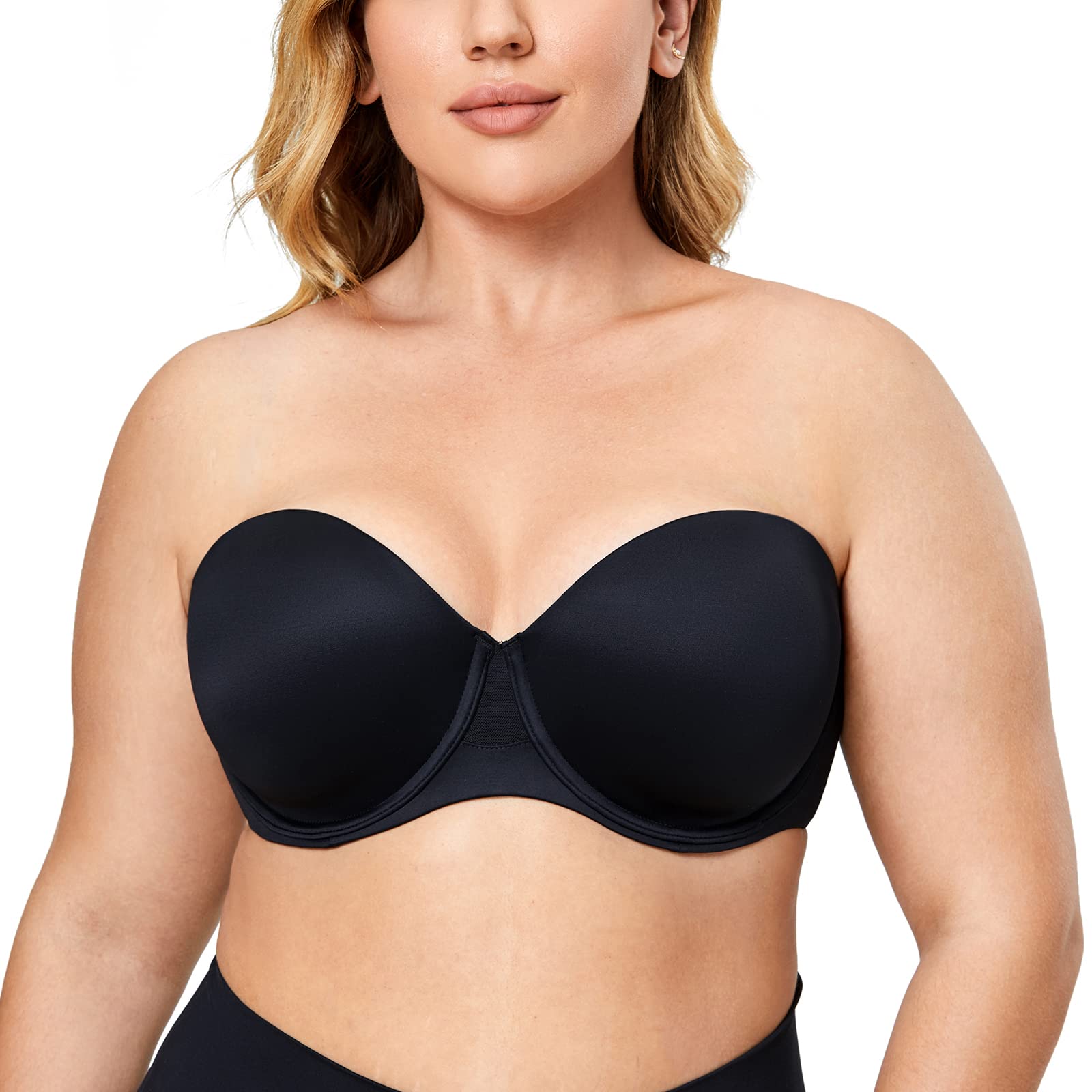 AISILIN Plus Size Women's Strapless Bra - Lightly Padded Underwire Bandeau Bra for Comfort & Support | Perfect for Wedding, Evening Dresses & Special Occasions