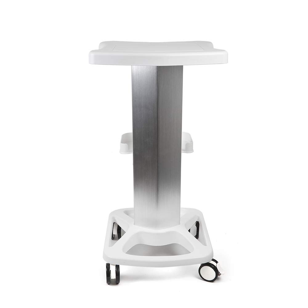 Portable Aluminum Alloy Rolling Cart with Tray - Mobile Utility Storage Stand for Salon, Spa, Beauty & Tattoo Supplies - Easy Assembly White Trolley - Perfect for Professional & Home Use