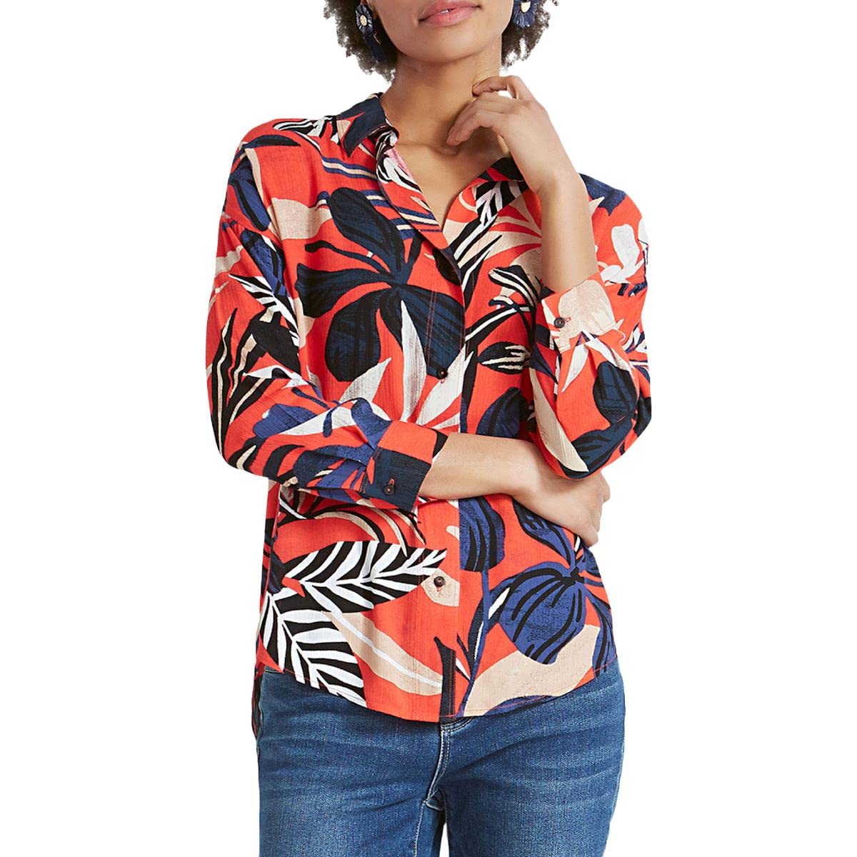 NIC+ZOE Women's Tahiti Shirt - Stylish Short Sleeve Casual Blouse for Summer, Beach & Vacation | Lightweight Comfortable Top for Women's Fashion