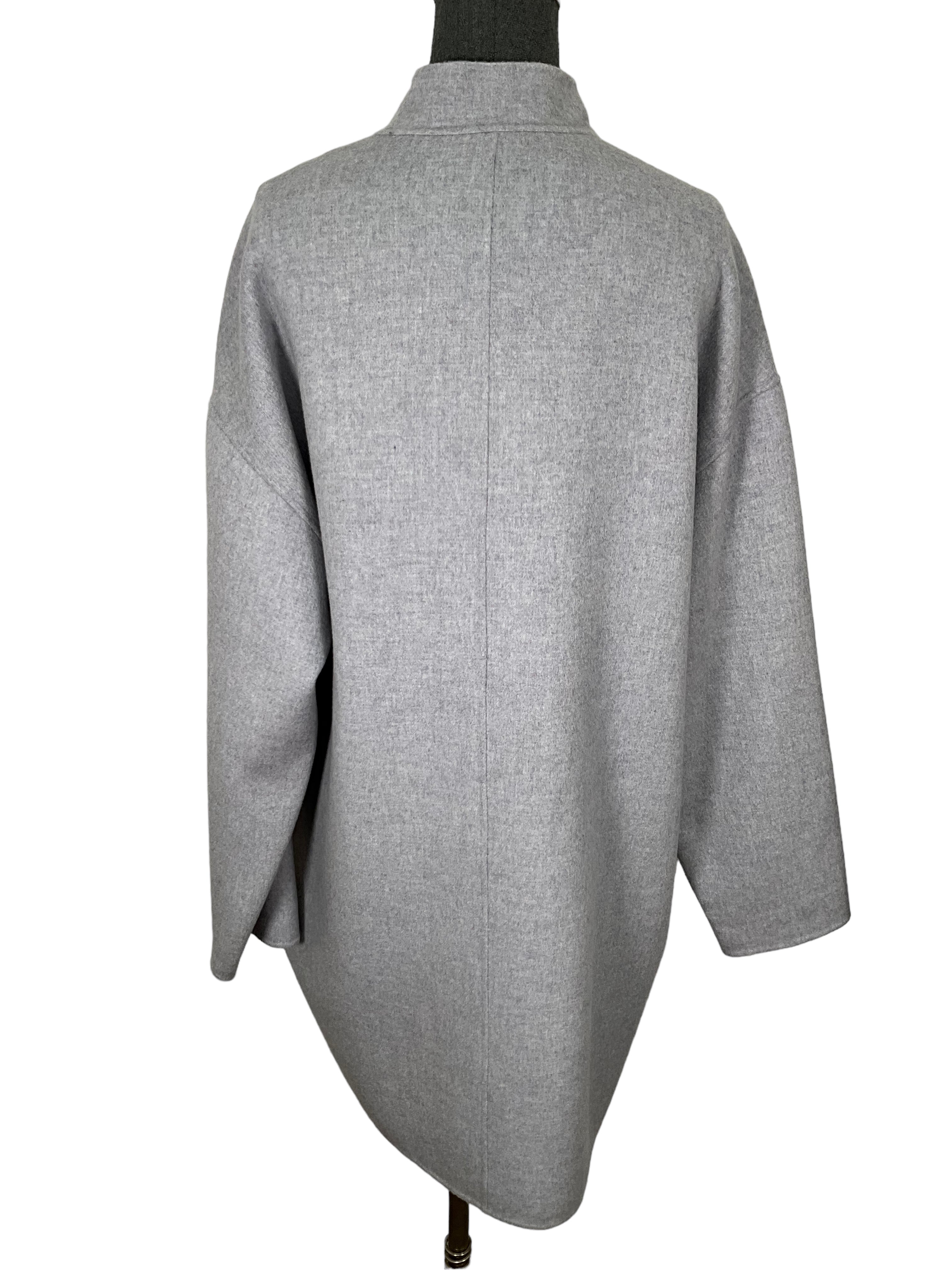 Kinross Cashmere Gray Wool Coat for Women - XL Size | Warm Winter Overcoat for Cold Weather | Perfect for Office, Travel & Formal Occasions