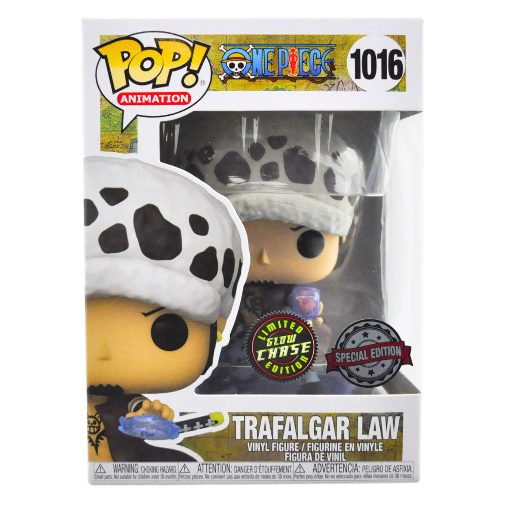 Funko Pop! Trafalgar Law Glow in the Dark One Piece Anime Figure - Special Edition Chase Exclusive - Perfect for Anime Collectors & One Piece Fans Display