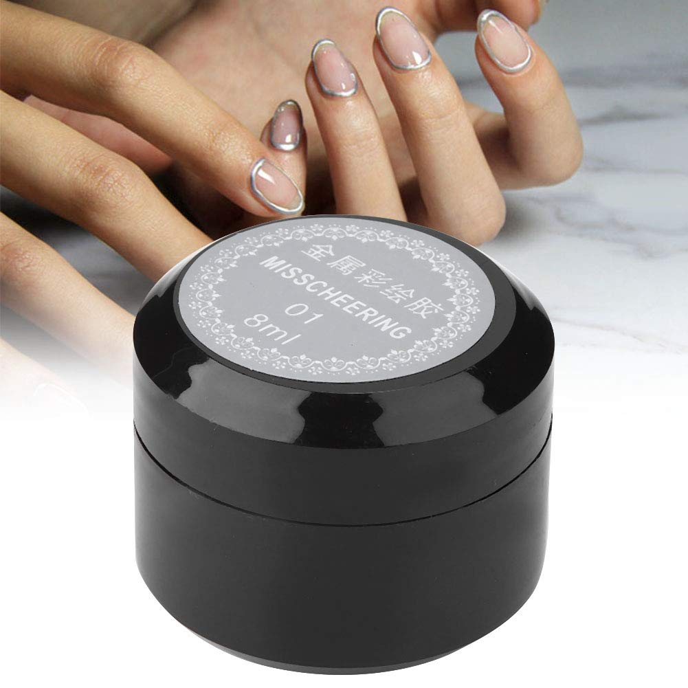Silver Metallic Gel Nail Polish - High Gloss DIY Nail Art Varnish for Manicure & Nail Design | Professional Gel Liner for Drawing & Nail Art | Perfect for Parties, Weddings & Special Occasions