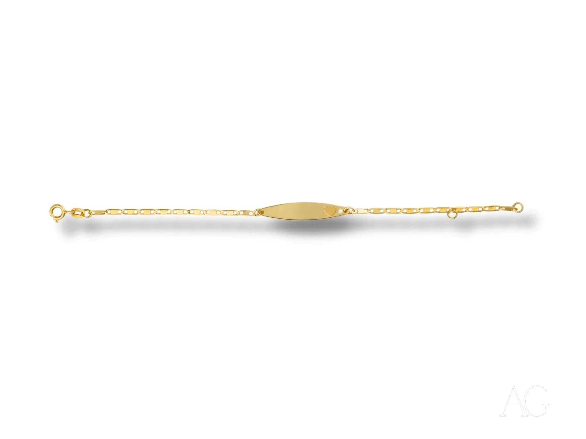 Elegant Solid 18K Gold ID Bracelet for Kids with Free Engraving - Perfect for Birthdays, Christenings & Special Occasions