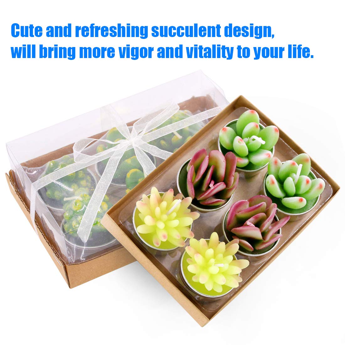 Glarks 12-Pack Succulent Cactus Candles - Decorative Flameless LED Candles for Home Decor, Wedding Centerpieces, Birthday Parties & DIY Gifts - Perfect for Valentine's Day, Spa Nights & Romantic Ambiance