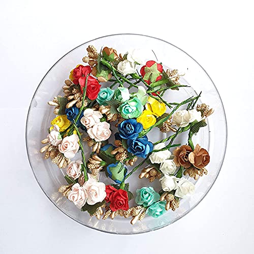 AB Beauty House Stylish Flower Hair Pins - 12pc Multicolor Hair Accessories for Women, Girls - Perfect for Weddings, Parties & Everyday Style
