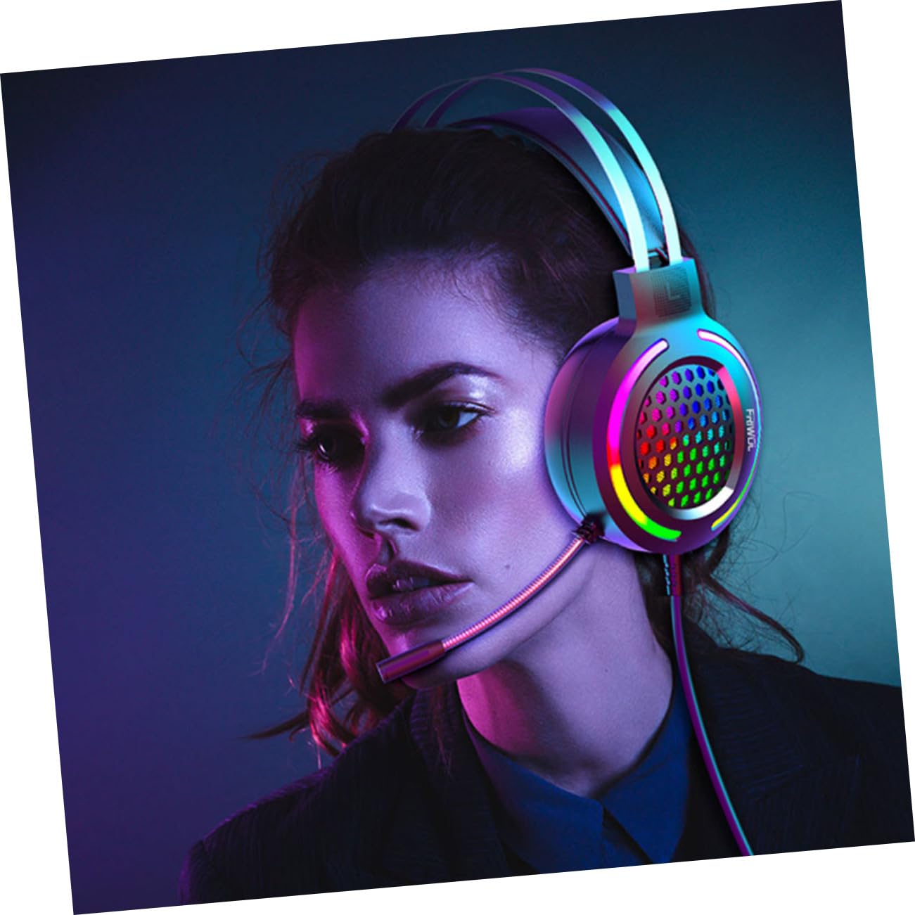 Levemolo RGB Gaming Headset - Lightweight Noise-Canceling Headphones with Breathable Earmuffs & Stylish Design for PC/PS5/Xbox Gamers - Perfect for Esports, Streaming & Late-Night Gaming Sessions (Black)