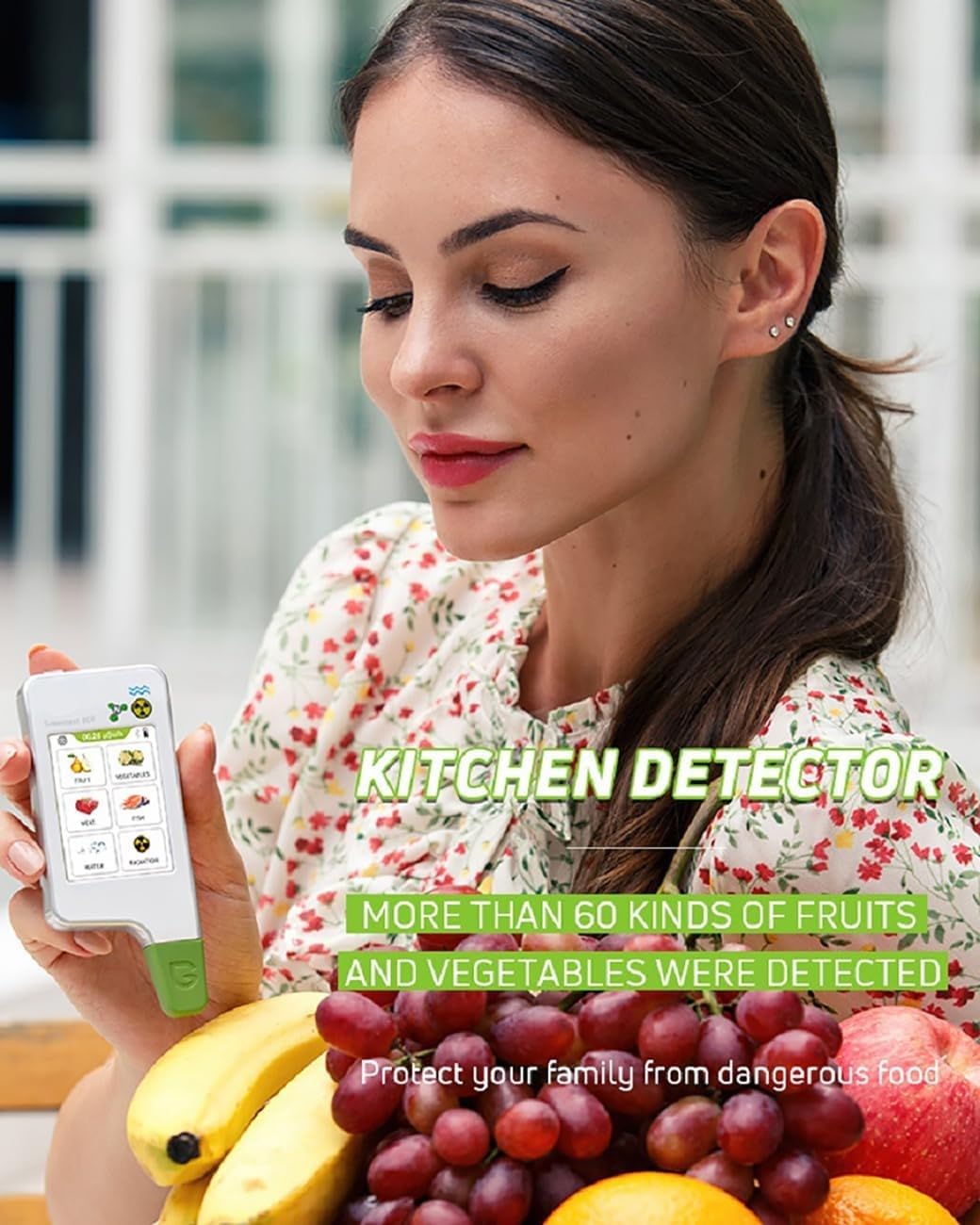 BFFDBFG 6-in-1 Food Safety Tester - Nitrate Detector, Pesticide Residue Analyzer, Water Quality Tester, Geiger Counter Radiation Detector | Perfect for Home, Kitchen, Travel & Environmental Monitoring