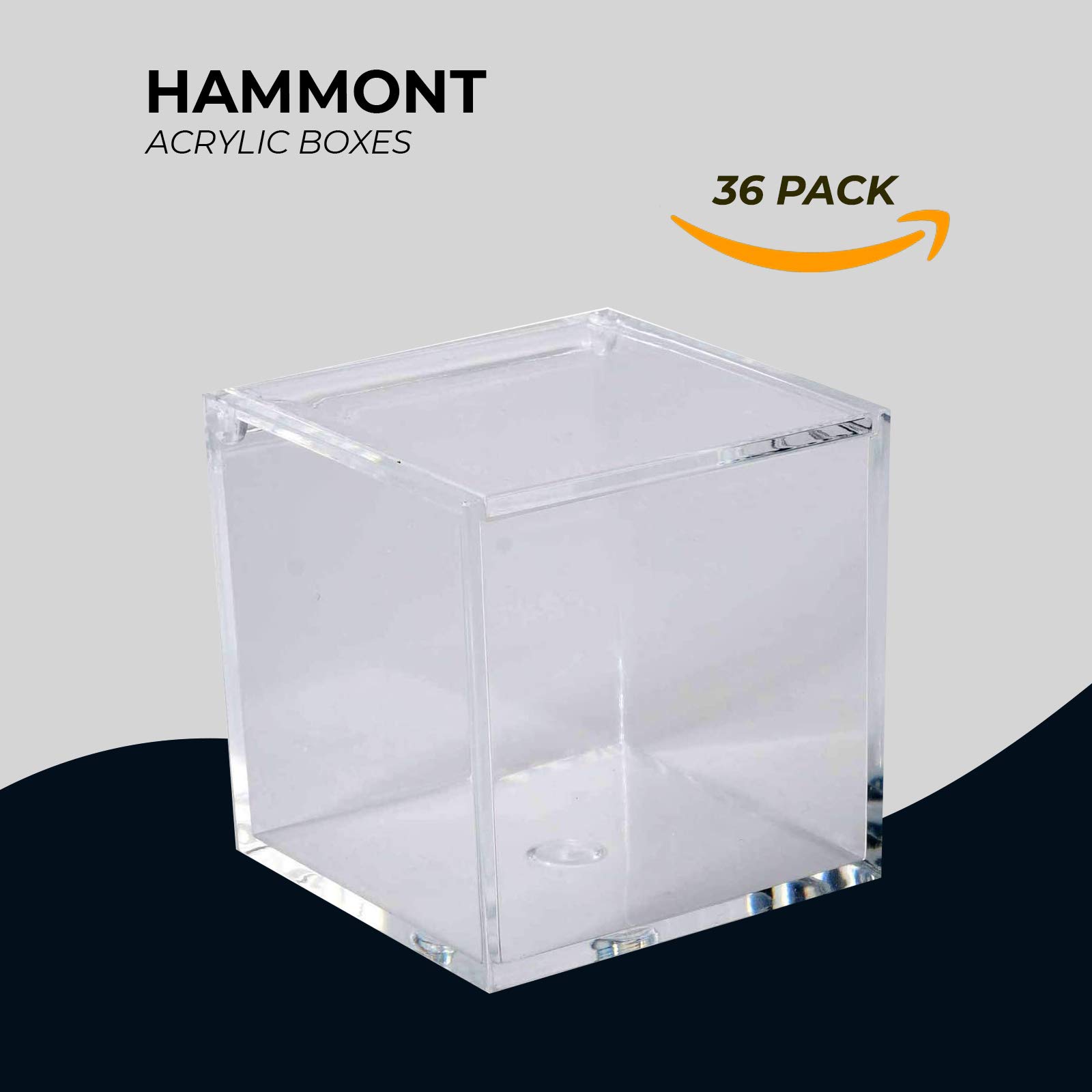 Hammont 36-Pack Clear Acrylic Storage Boxes - 8 Sizes (1.97
