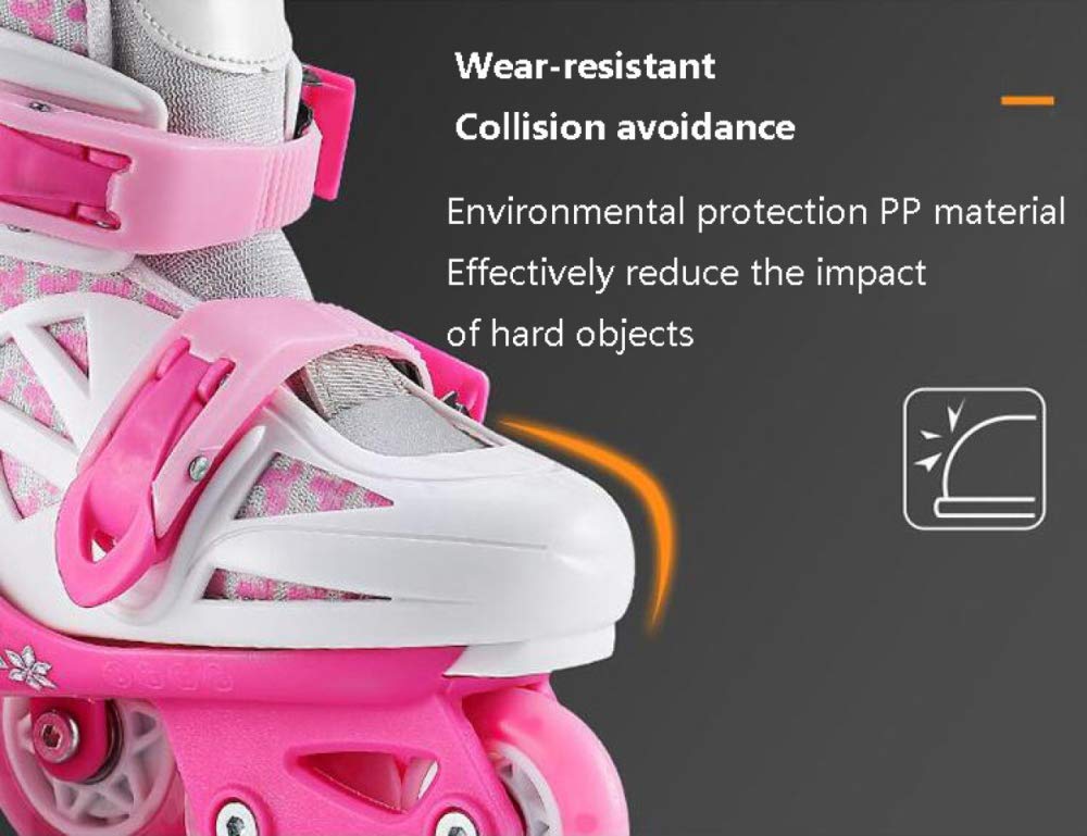 Adjustable 4-Wheel Inline Skates for Kids & Toddlers - Triple Lock PVC Wheels, Breathable Mesh Shoes with Full Protection Set - Beginner Roller Skates for Boys & Girls Ages 3-8 - Perfect for Outdoor Play, Birthday Gifts & Learning to Skate