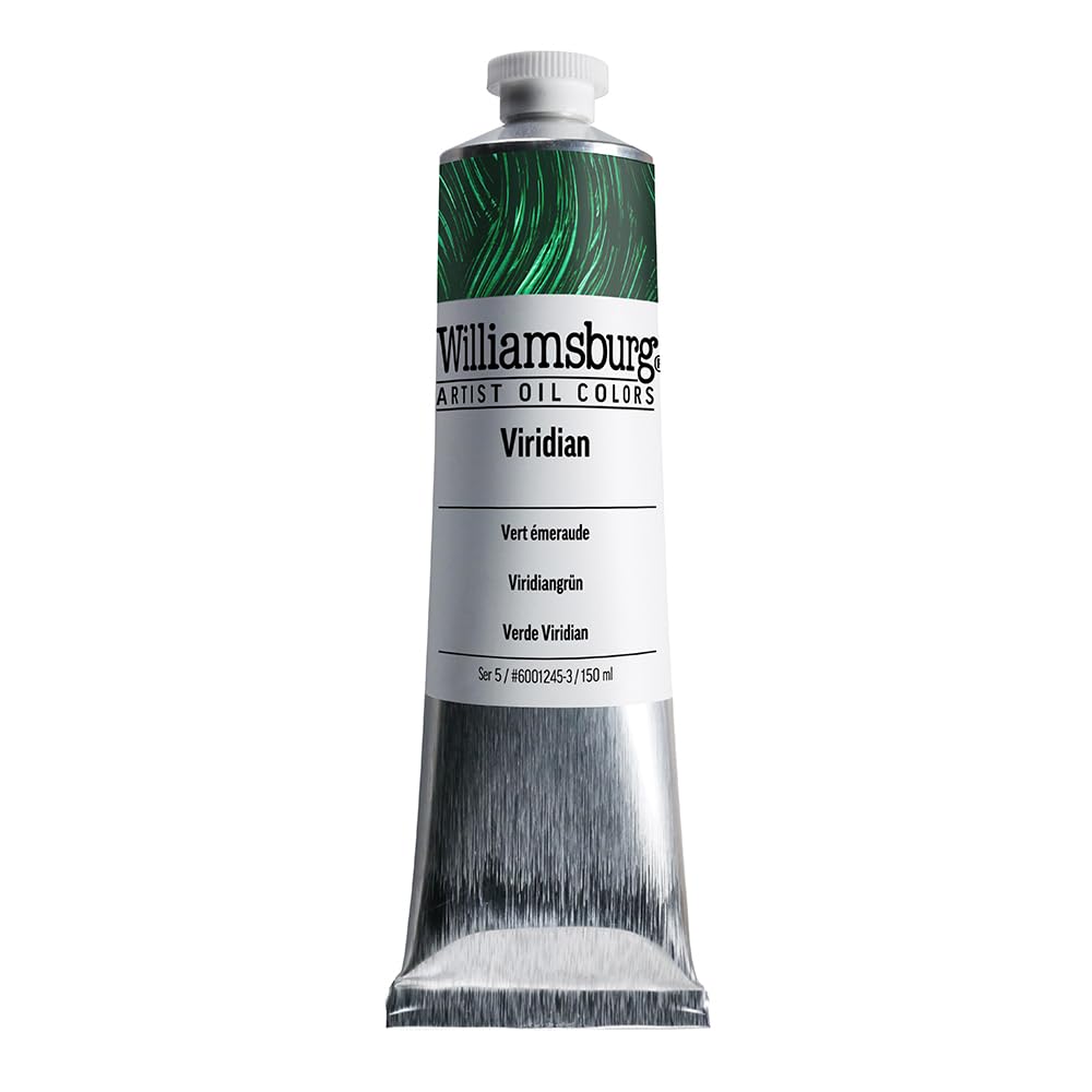 GOLDEN Williamsburg Artist Oil Colors - Viridian Green (150 ml Tube) | Professional Semi-Transparent Oil Paint for Canvas Painting & Fine Art