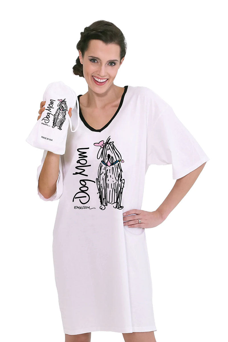 Comfy Dog Mom Sleep Shirt - Cute & Soft Pajama Top for Dog Lovers - Perfect for Lounging & Bedtime