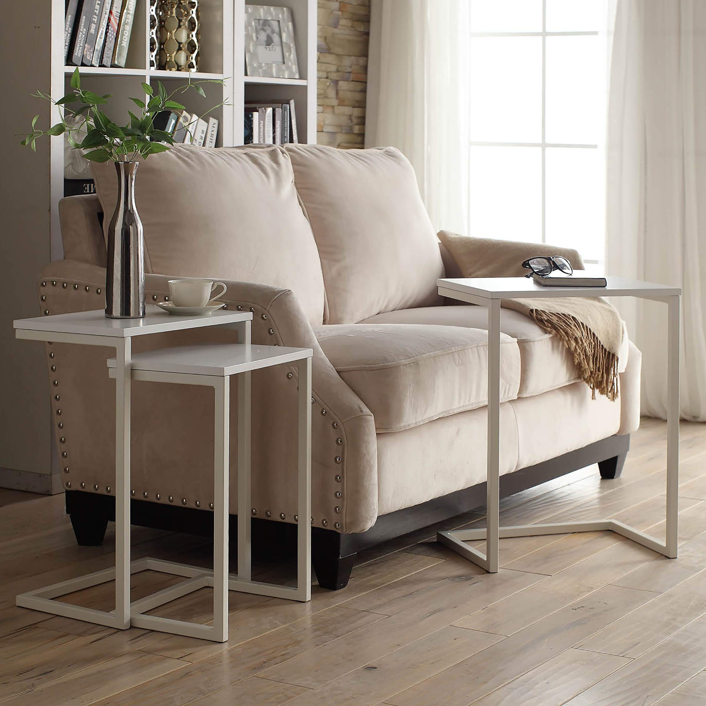 Addison Nesting Table Set - White | Modern Side Tables for Living Room, Bedroom & Office | Space-Saving Furniture for Small Spaces