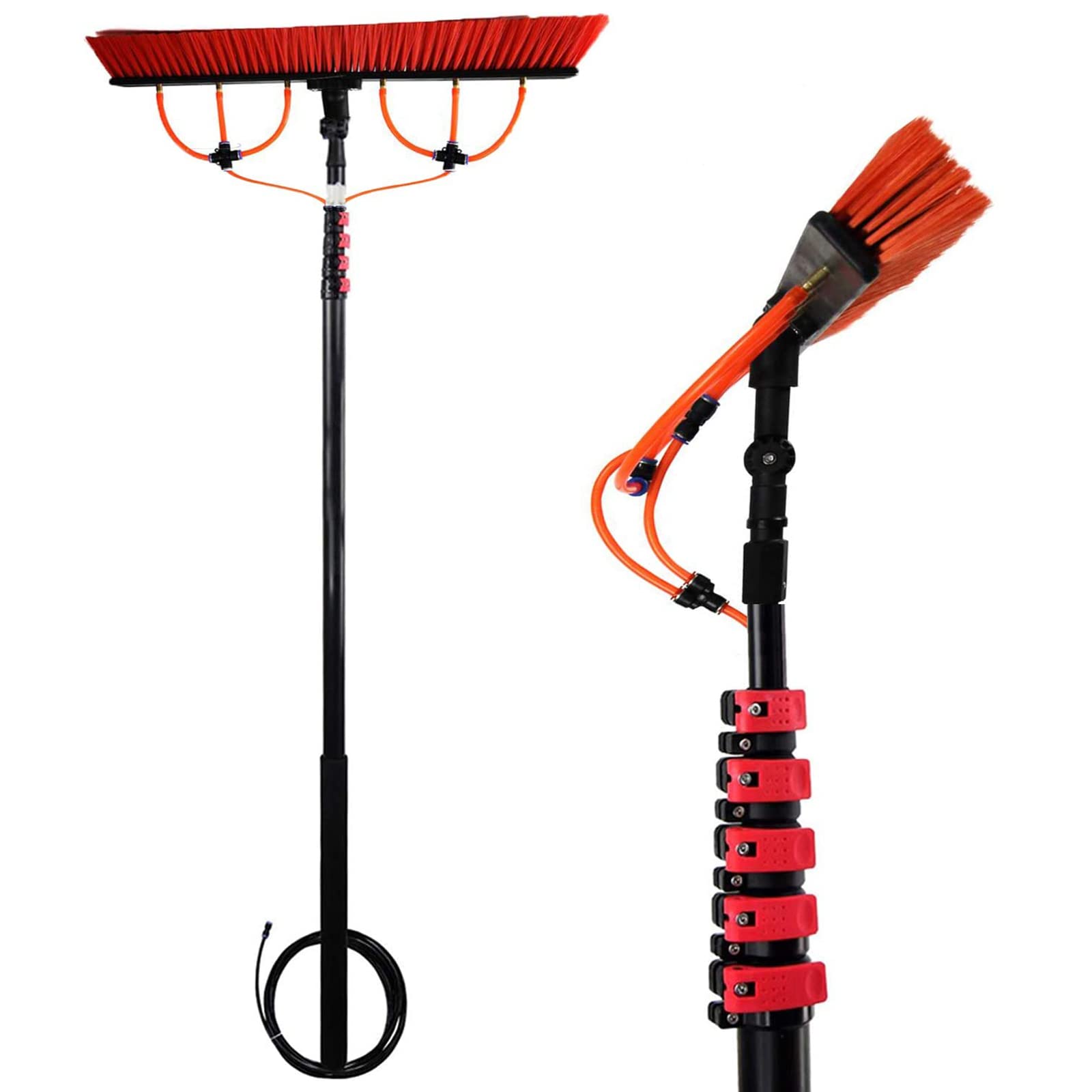 SAIAODI Telescopic Window Cleaning Kit with Water Fed Pole - Solar Panel Cleaning Equipment for Photovoltaic Panels, Conservatory Roof, Trucks & Windows - Perfect for Home, Office, and Commercial Use