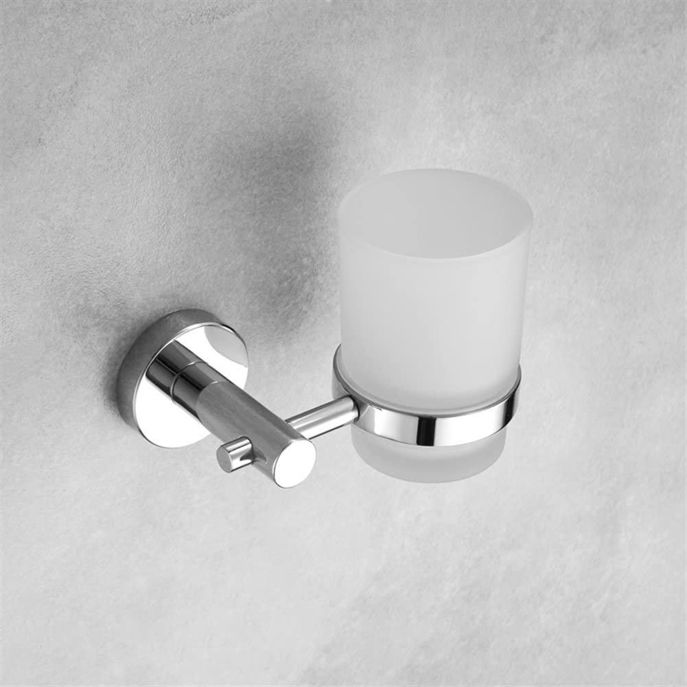 Premium 304 Stainless Steel Bathroom Hardware Set - Wall Mounted Towel Ring, Tissue Holder, Toilet Brush, Soap Dish & Glass Shelf | Rustproof & Modern Design | Perfect for Small Bathrooms, Apartments & Powder Rooms