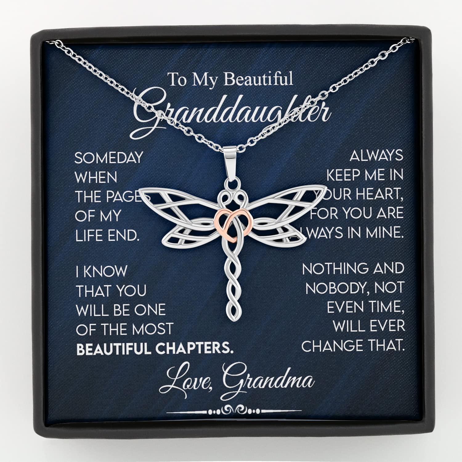 Granddaughter Necklace - Personalized Jewelry Keepsake Gift from Grandma for Birthday, Graduation, Wedding | Heartfelt Present for Adult & Teen Granddaughters | Perfect for Valentine's Day, Mother's Day & Christmas Gifting