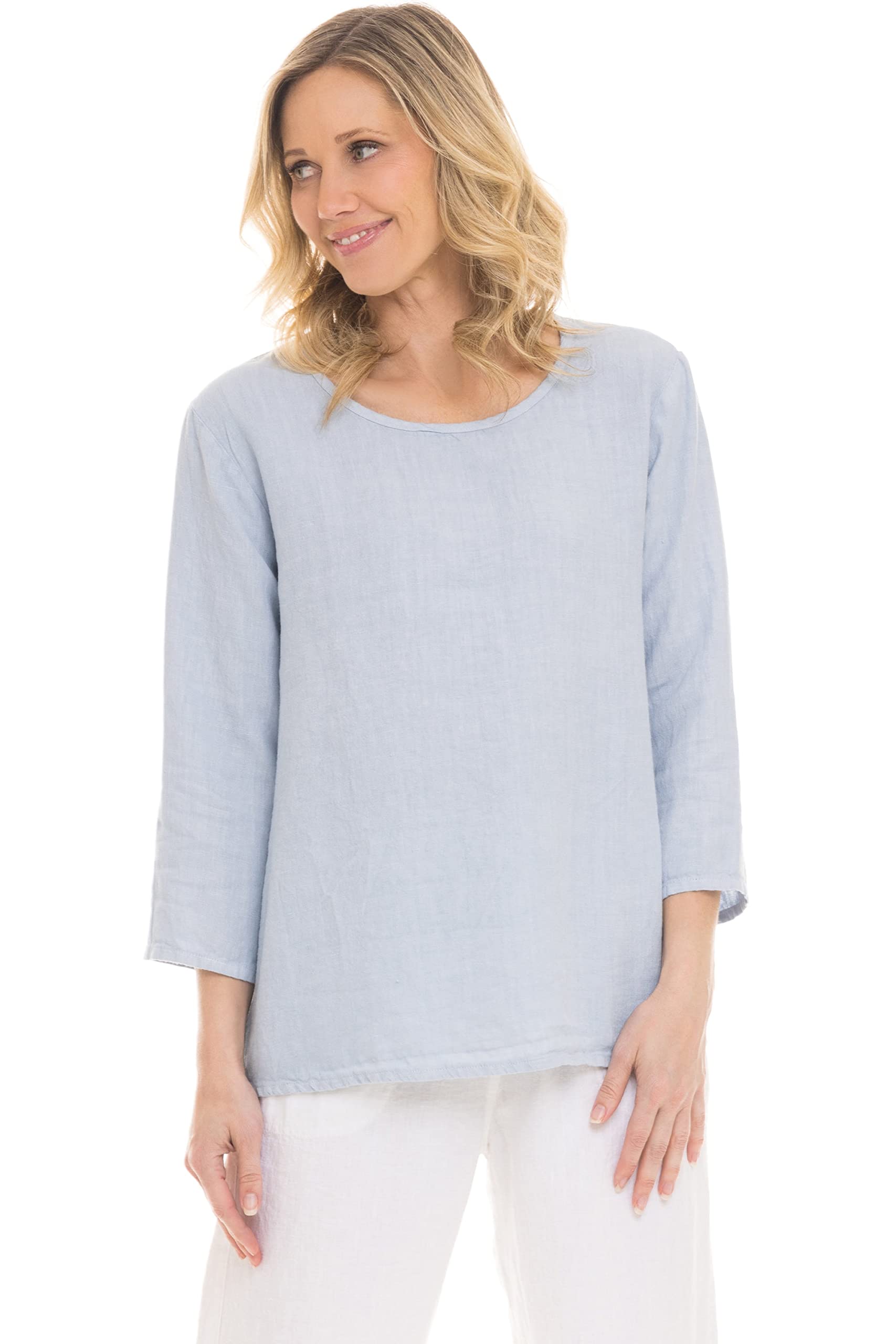 Women's Linen A-Line Top - Breathable & Comfortable Summer Blouse for Casual Outings & Beach Wear