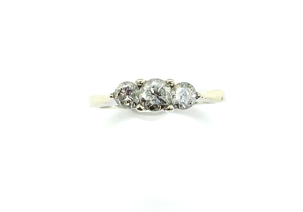 3 Stone Diamond Ring for Women - Elegant Trilogy Engagement & Wedding Band - 14K White Gold or Rose Gold - Perfect for Proposals, Anniversaries & Special Occasions