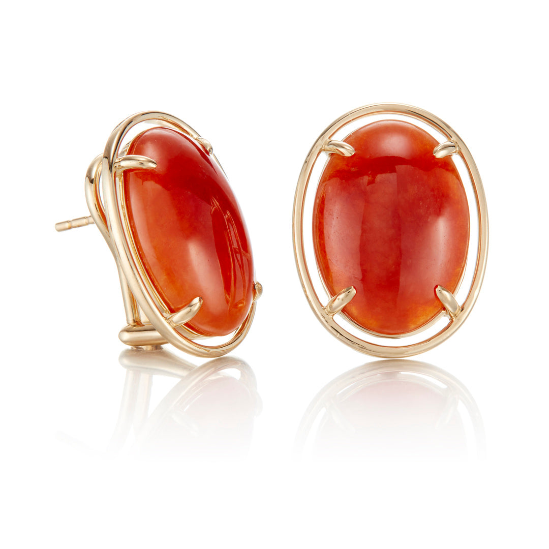 Exquisite Red Jade Peninsula Earrings - Handcrafted Dangle Earrings for Women | Perfect for Weddings, Parties & Special Occasions