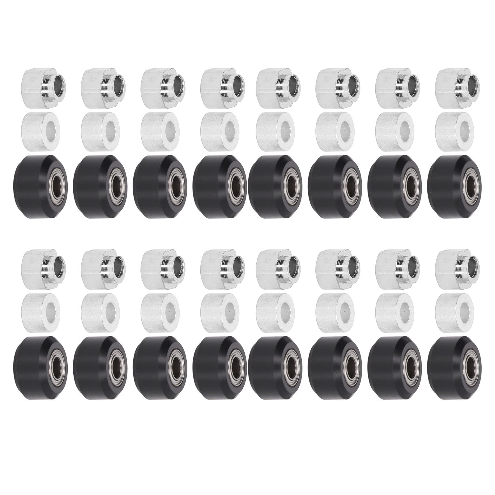 High-Quality 3D Printer POM Pulley Wheel Set with Rubber Bearing & Eccentric Spacer - Durable Round Column for Smooth 3D Printing (Black) - Perfect for DIY 3D Printer Maintenance & Upgrades
