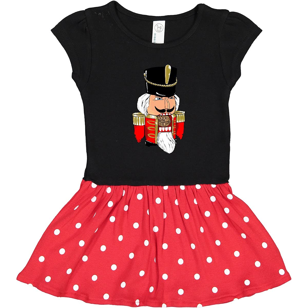 Inktastic Red Christmas Nutcracker Toddler Dress - Festive Holiday Outfit for Girls, Baby & Toddler Christmas Party, Family Photos & Seasonal Celebrations