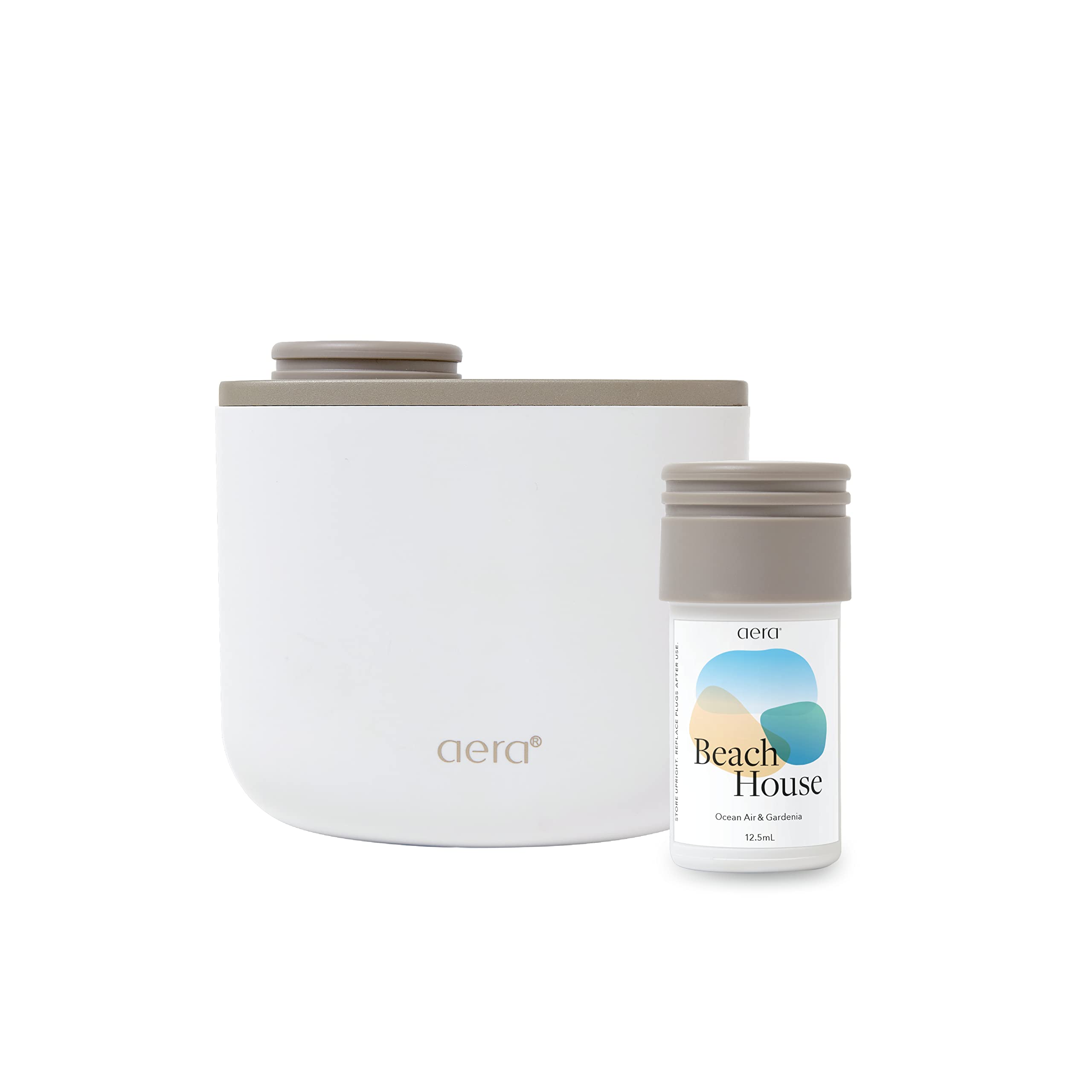 Aera Mini Electric Fragrance Diffuser with Beach House Scent Refill - Portable Aromatherapy for Home, Office & Travel