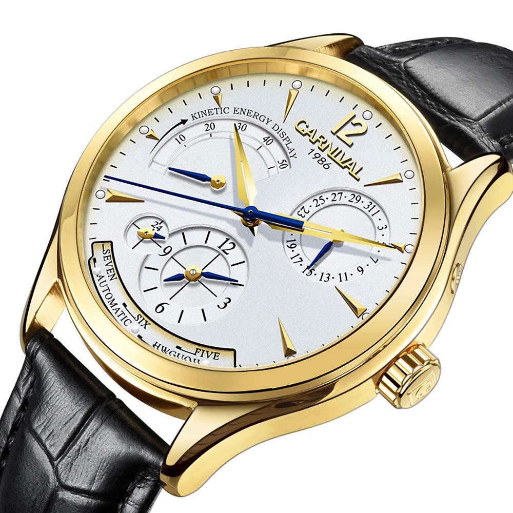 Automatic Men's Analog Dress Watch with Kinetic Energy Display - Stylish Casual Timepiece for Business, Office & Everyday Wear