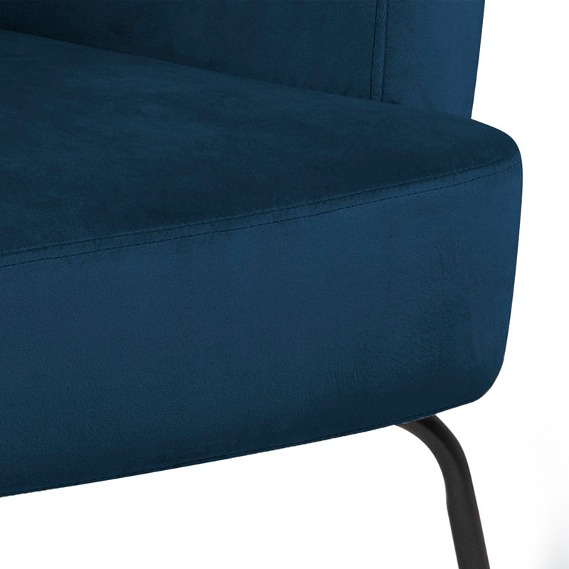 MONROE Lounge Chair - Navy Blue Mid-Century Modern Accent Chair for Living Room, Bedroom, or Office - Comfortable Upholstered Armchair with Solid Wood Legs