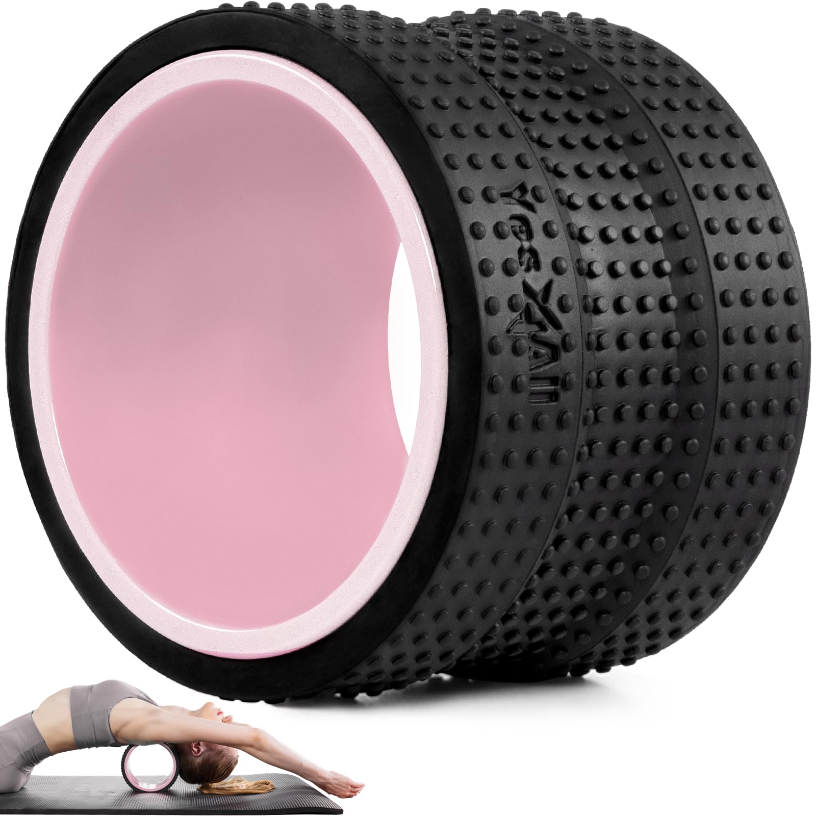 YES4ALL 500 Lbs Capacity High-Density Foam Roller for Back Pain Relief, Yoga Wheel for Stretching & Massage, Trigger Point Therapy for Back, Hip & Neck - Perfect for Yoga, Physical Therapy & Home Workouts