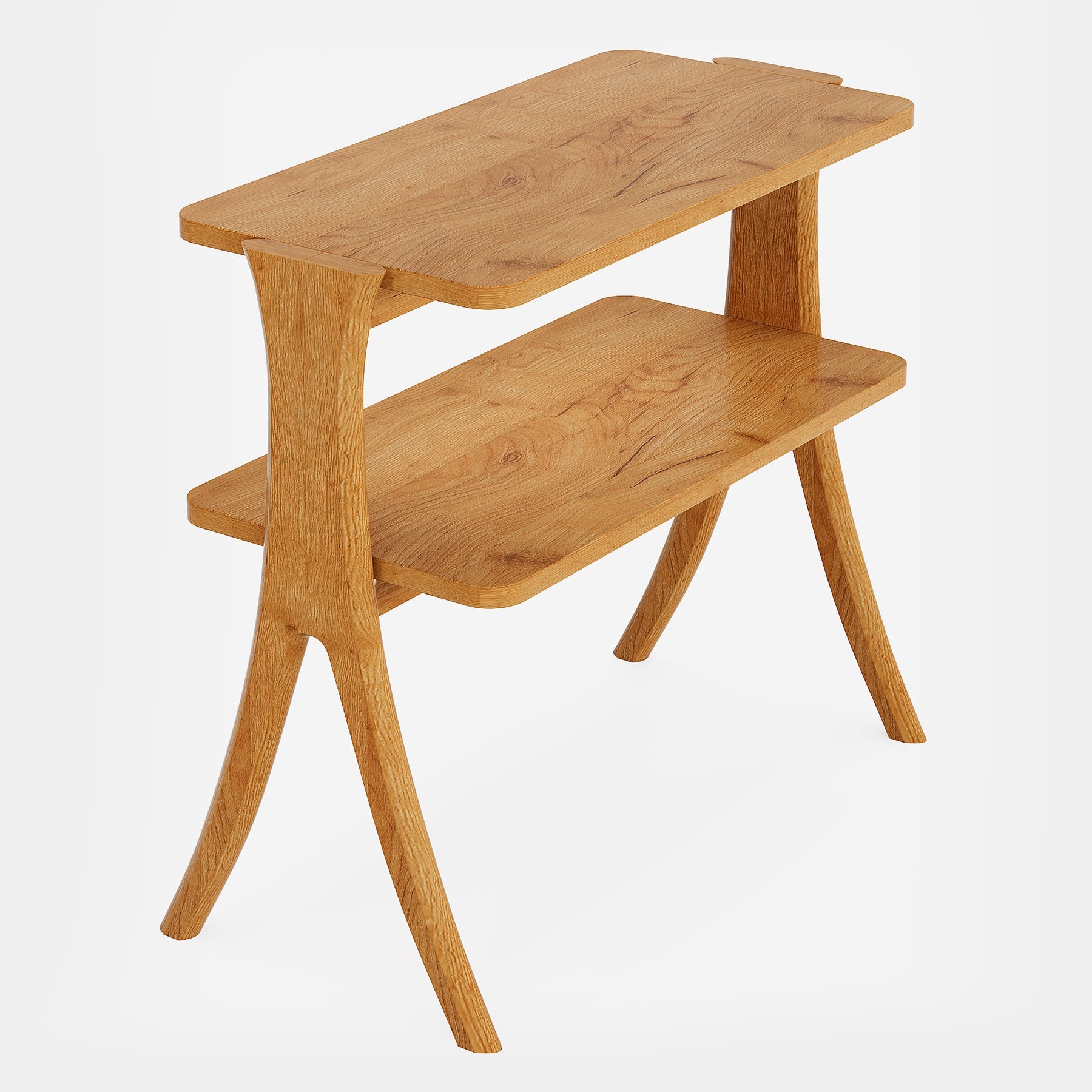 Rustic Wood End Table with 2-Tier Storage Shelf - Farmhouse Style Nightstand for Bedroom, Living Room & Office - Perfect for Small Spaces & Home Decor