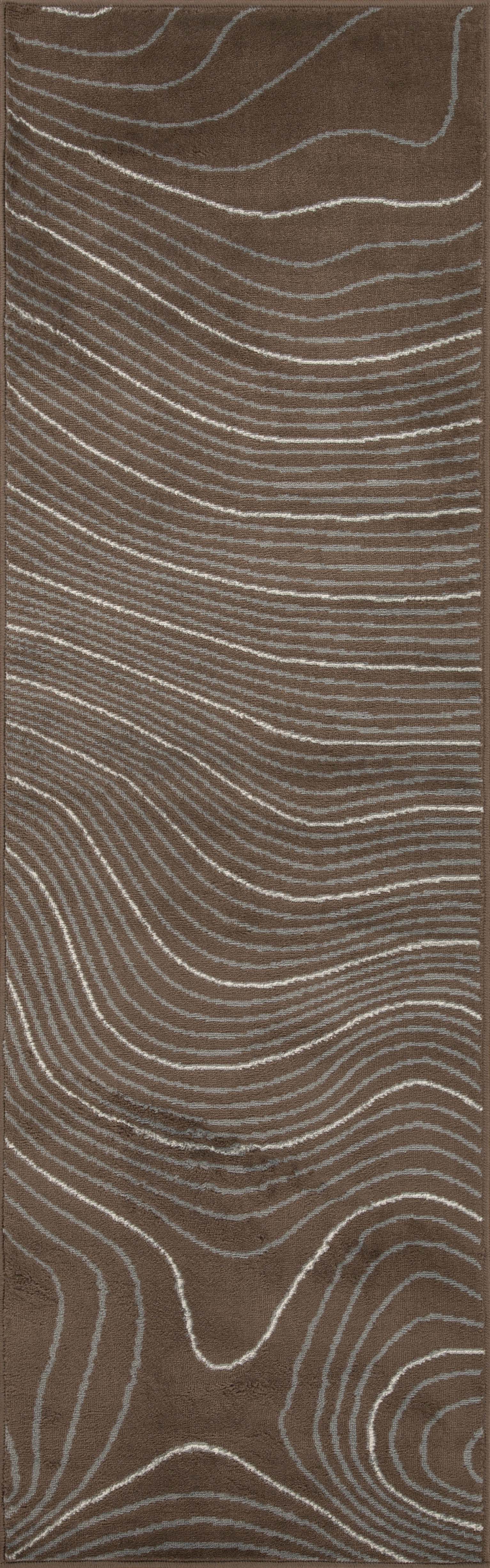 Veer Modern Abstract Wood Grain Indoor Area Rug or Runner - Soft Non-Slip Living Room Carpet for Bedroom, Hallway & Home Decor