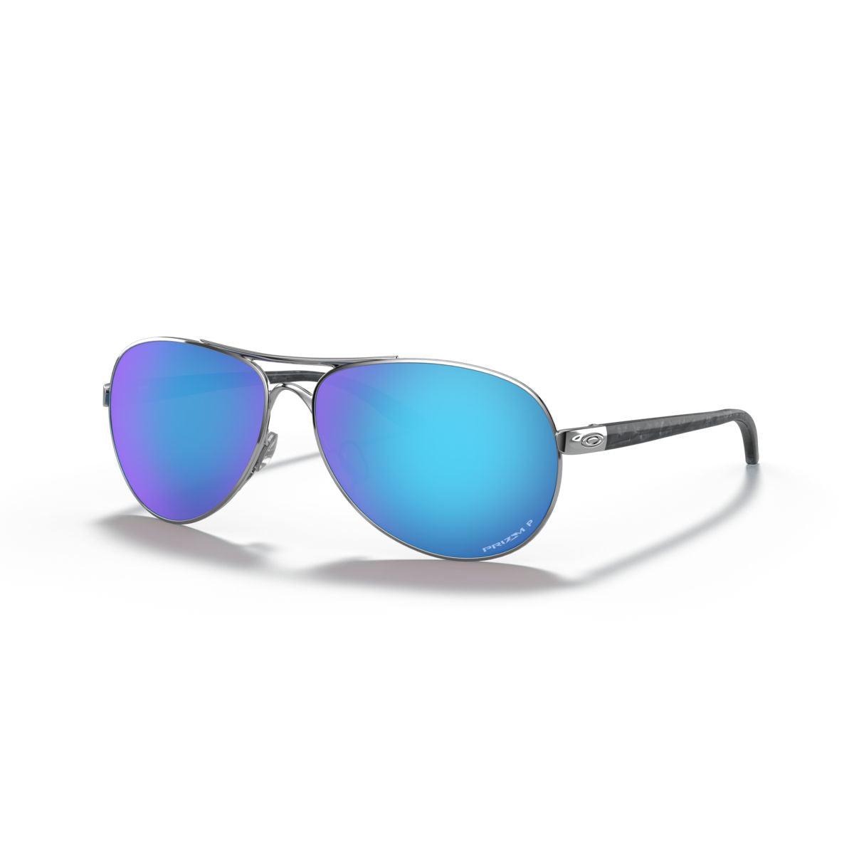 Oakley Feedback Polished Chrome/Prizm Sapphire Polarized Sunglasses 0OO4079 407933 - UV Protection, Stylish & Durable for Outdoor Sports & Driving