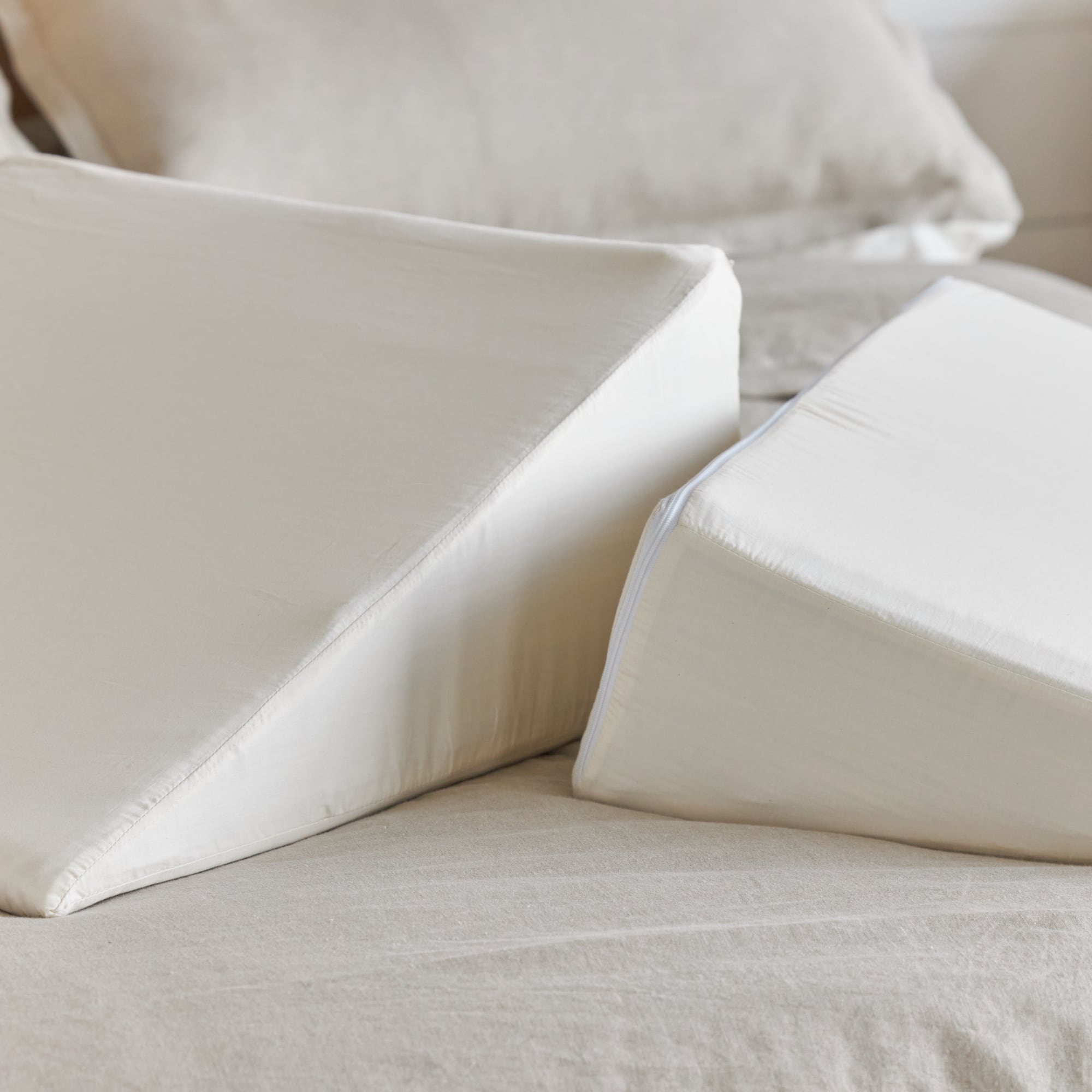 Organic Cotton Wedge Pillowcase - Hypoallergenic & Breathable Bedding for Neck Pain Relief, Acid Reflux & Post-Surgery Comfort - Perfect for Side Sleepers, Pregnancy & GERD Patients