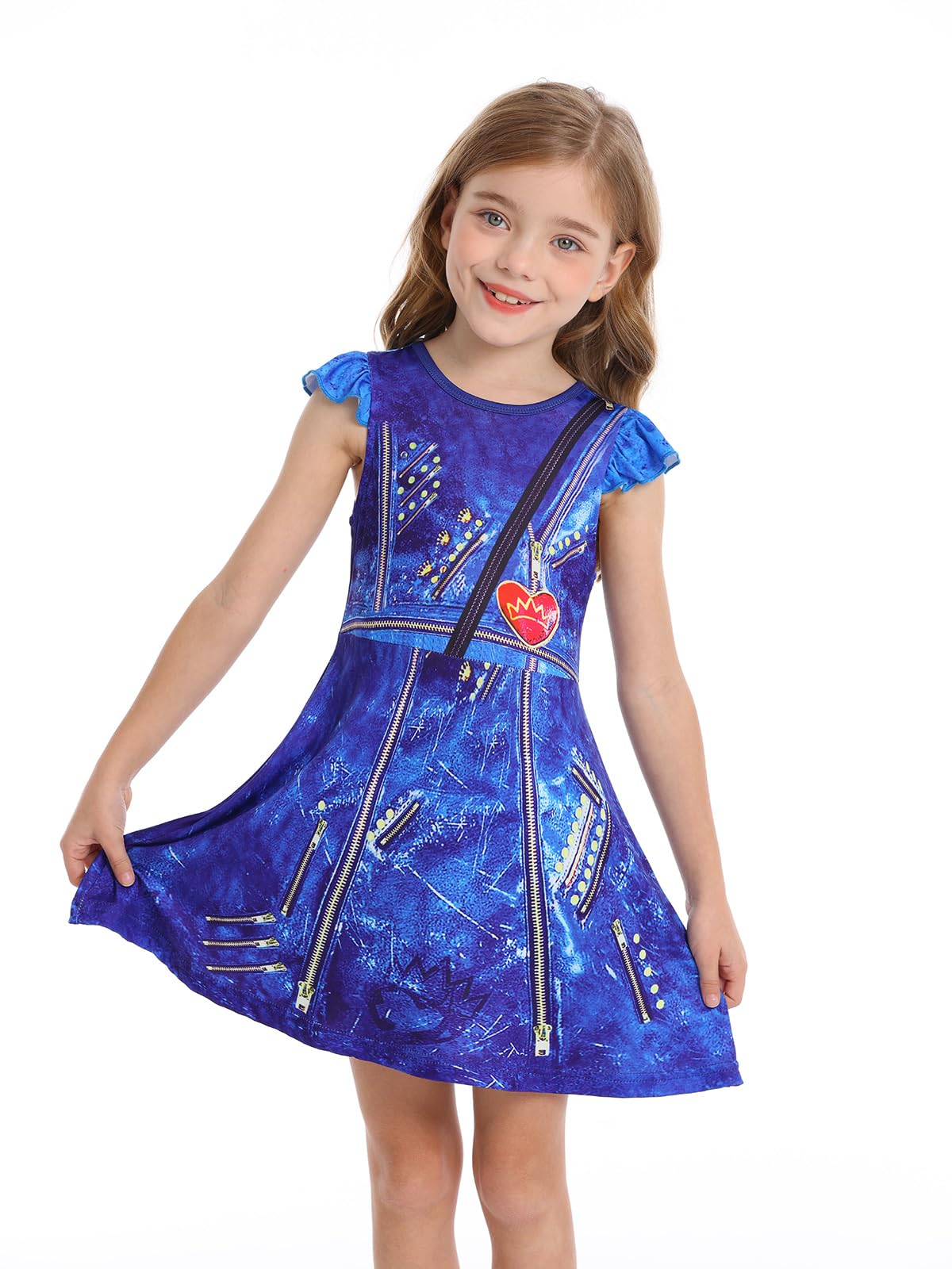 Descendants Princess Nightgown for Girls - Toddler Kids Sleepwear with Flutter Sleeves | Soft & Comfortable Pajama Dress for Bedtime & Sleepovers