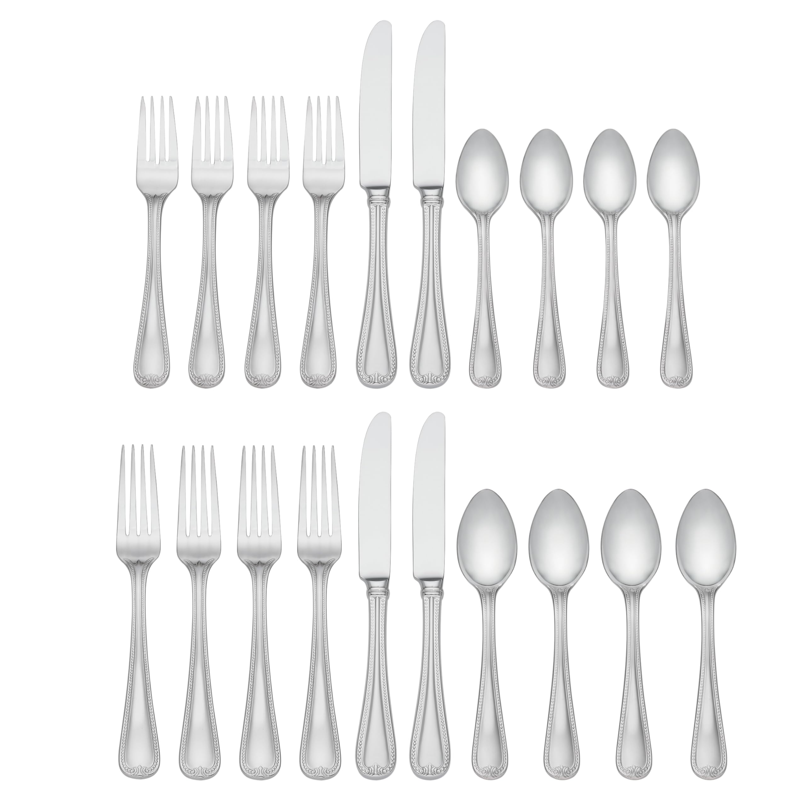 Lenox 863543 Vintage Jewel 20-Piece Flatware Set - Elegant Stainless Steel Cutlery for Formal Dining, Dinner Parties & Wedding Gifts