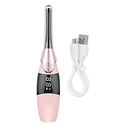Electric Heated Eyelash Curler - Portable Quick Lash Styling Tool with Curling Comb | Mini Lash Curler for Perfect Curls (Pink) | Great for Travel, Home Use & Professional Makeup