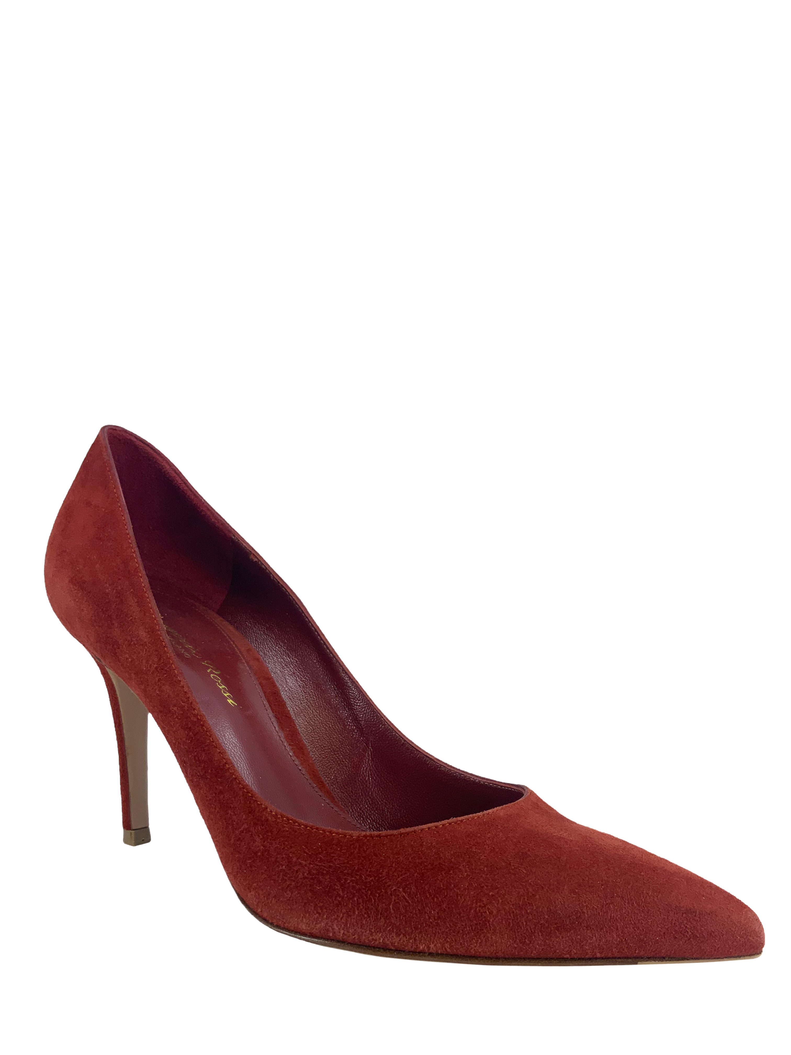 Gianvito Rossi Suede Point Toe Pumps Women's Heels - Size 7.5 US | Elegant Dress Shoes for Office, Party & Special Occasions