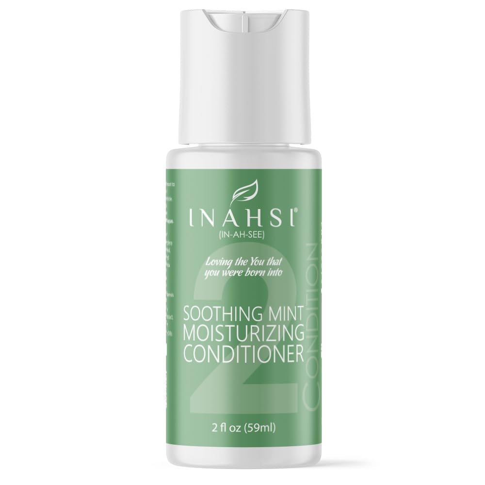 Soothing Mint Moisturizing Conditioner for Curly Hair - Hydrating Hair Care for Men, Women & Kids - Natural Curl Enhancer (2 oz) | Made in USA | Perfect for Daily Use, Dry Scalp Relief & Frizz Control