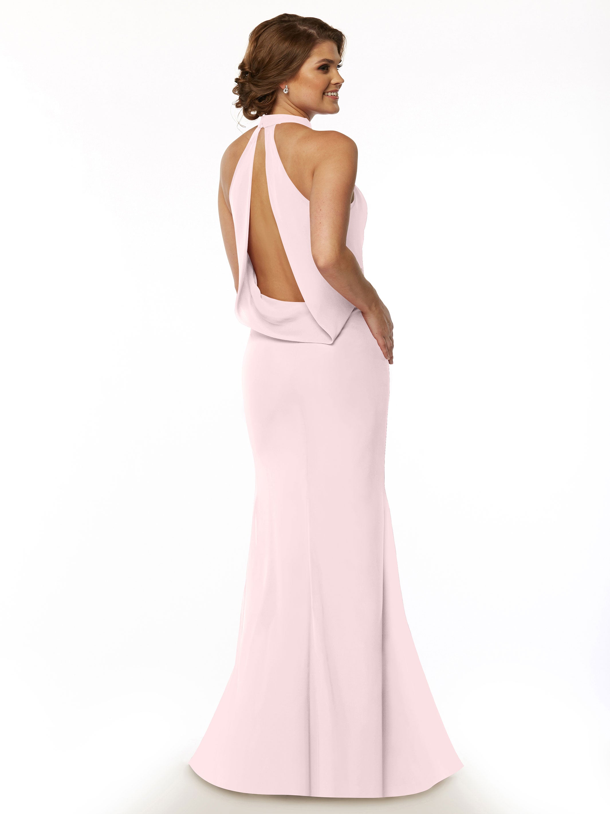 Elegant Mermaid Bridesmaid Dress with Halter Neckline - Perfect for Beach Weddings, Formal Events & Special Occasions