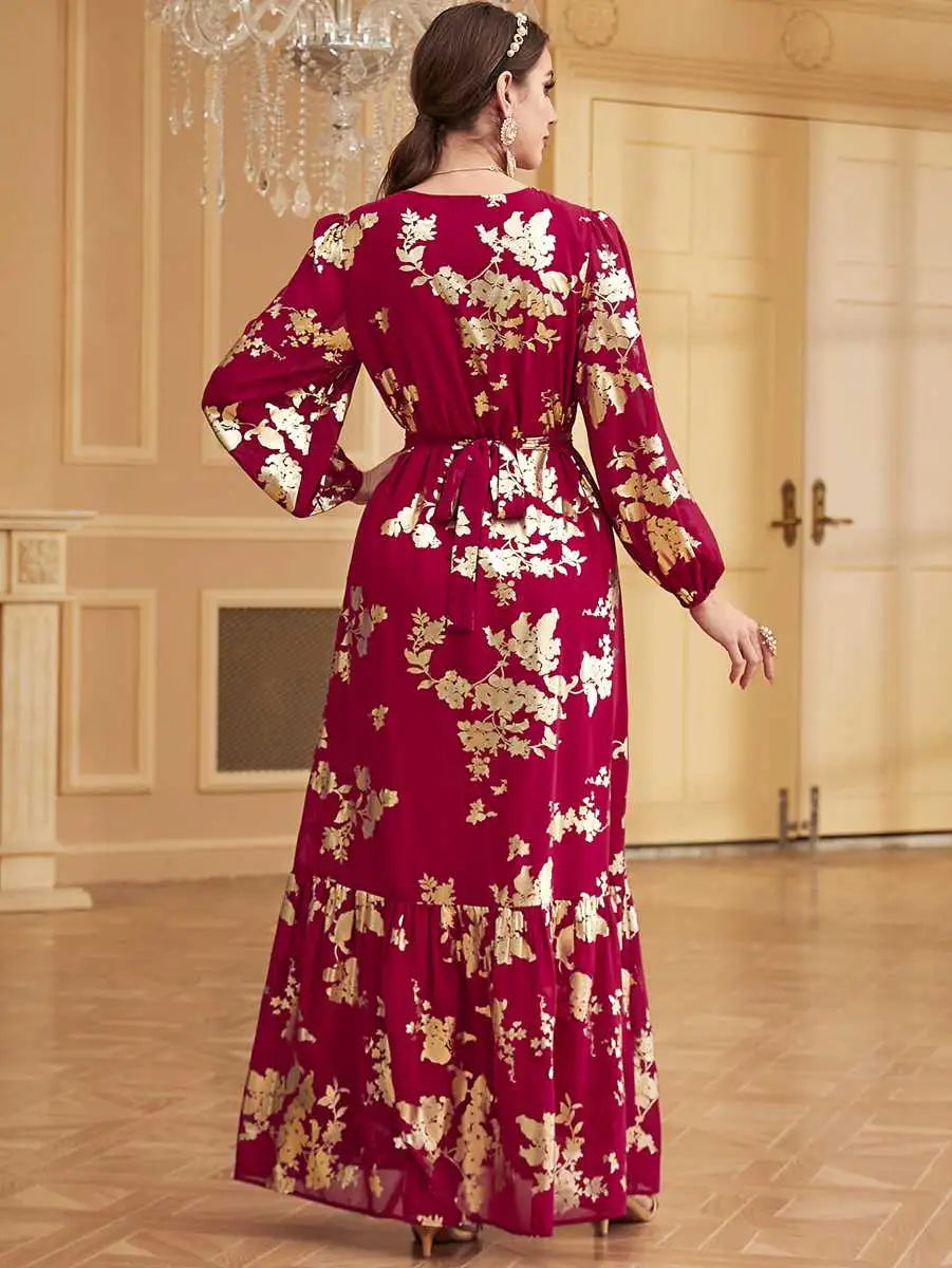 Elegant Moroccan Caftan Kaftan Dress for Women - Handmade Bronzing Eid Party Wear - Perfect for Weddings, Festivals & Special Occasions