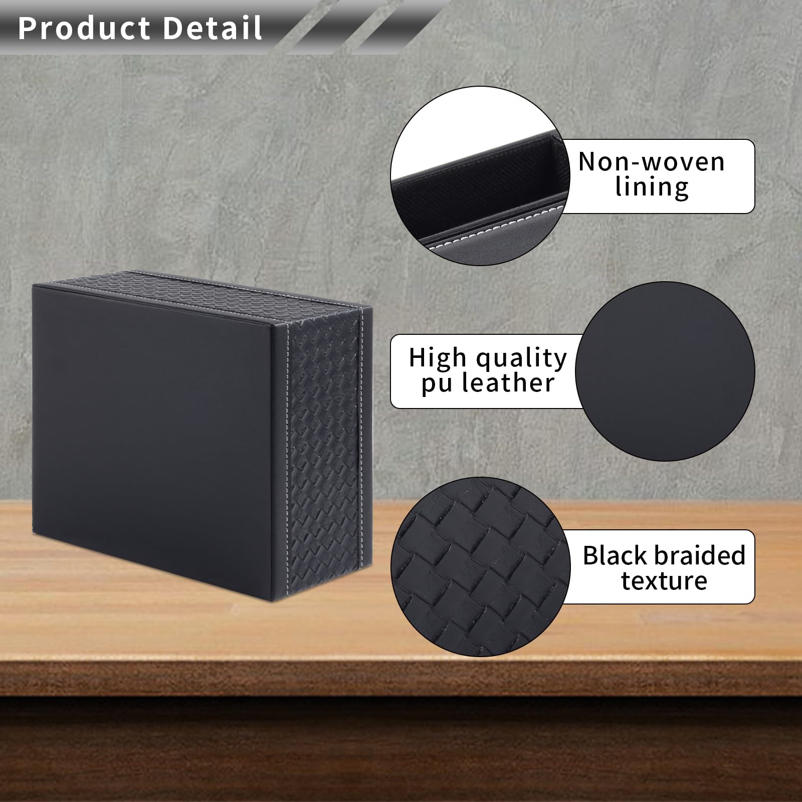 Premium PU Leather Rectangular Tissue Box Cover - Stylish Multifunctional Tissue Holder with Storage for Stationery & Remote Control | Decorative Organizer for Home, Office, Restaurant | Perfect for Living Room, Bedroom, Desk & Countertop Decor