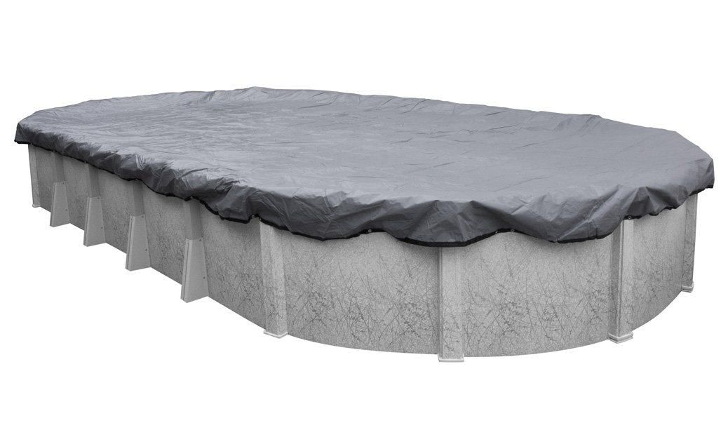 Pool Mate 301833-4-PM 20-Year Premium Winter Oval Above-Ground Pool Cover, 18 x 33 ft, Dove Gray - Heavy Duty Protection for Inground Pools During Cold Months