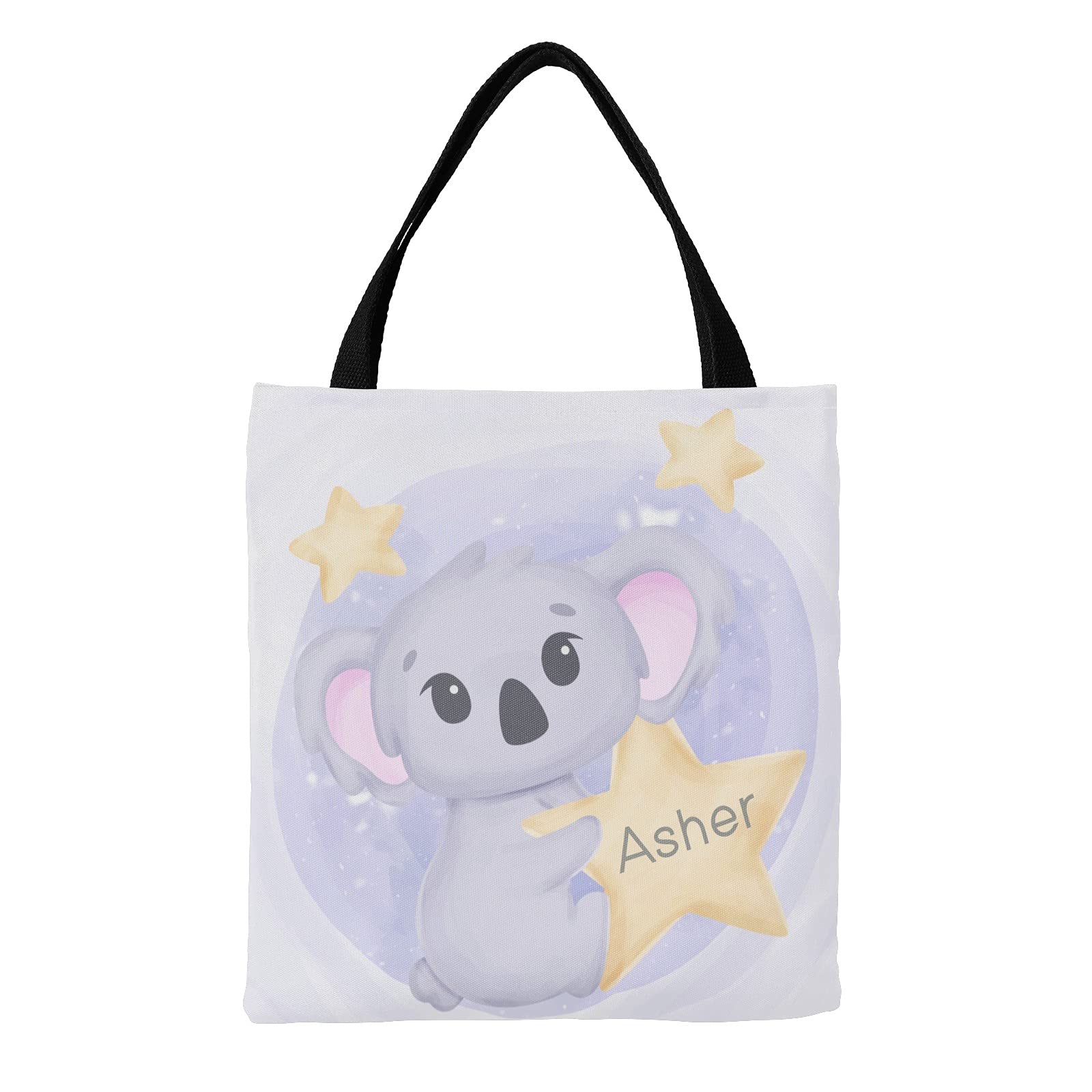 Personalized Woodland Forest Animals Canvas Tote Bags for Kids - Eco-Friendly Reusable Shopping Bags for School, Travel & Daily Use - Perfect Gift for Boys & Girls