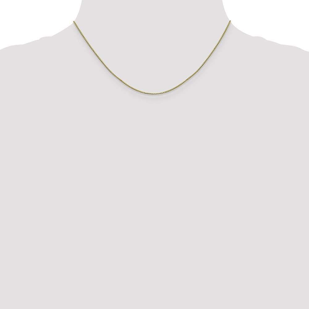 10k Yellow Gold Box Chain Necklace 0.8mm - Diamond2Deal | Elegant Everyday Jewelry for Women, Perfect Gift for Birthday & Anniversary