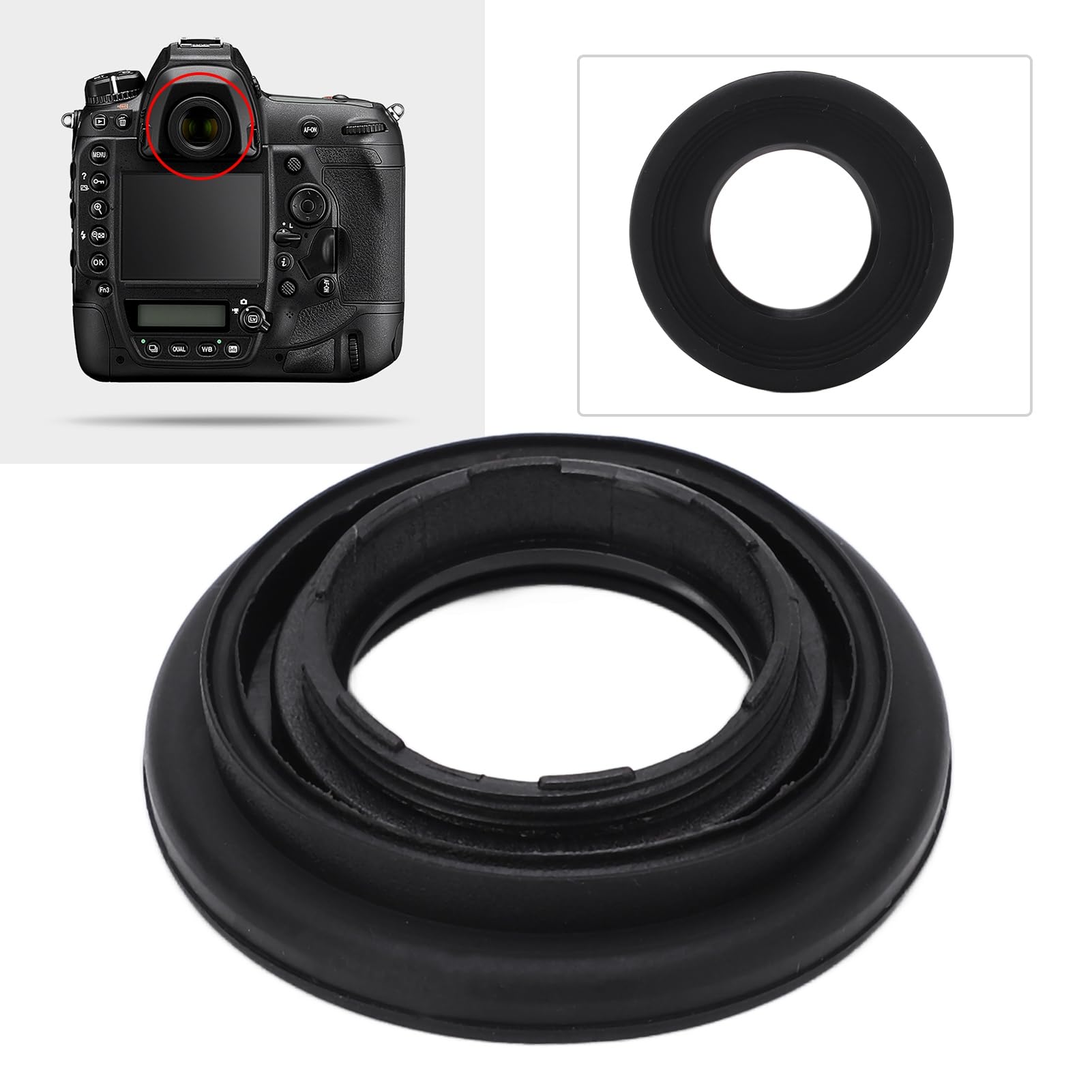 KIMISS DK-17 Rubber Camera Eyecup Viewfinder Protector for Nikon D800 D800E D810 D3 D3S D3X D4 D4S D5 D700 DF - Durable Eyepiece Cover for DSLR Photography & Outdoor Shooting