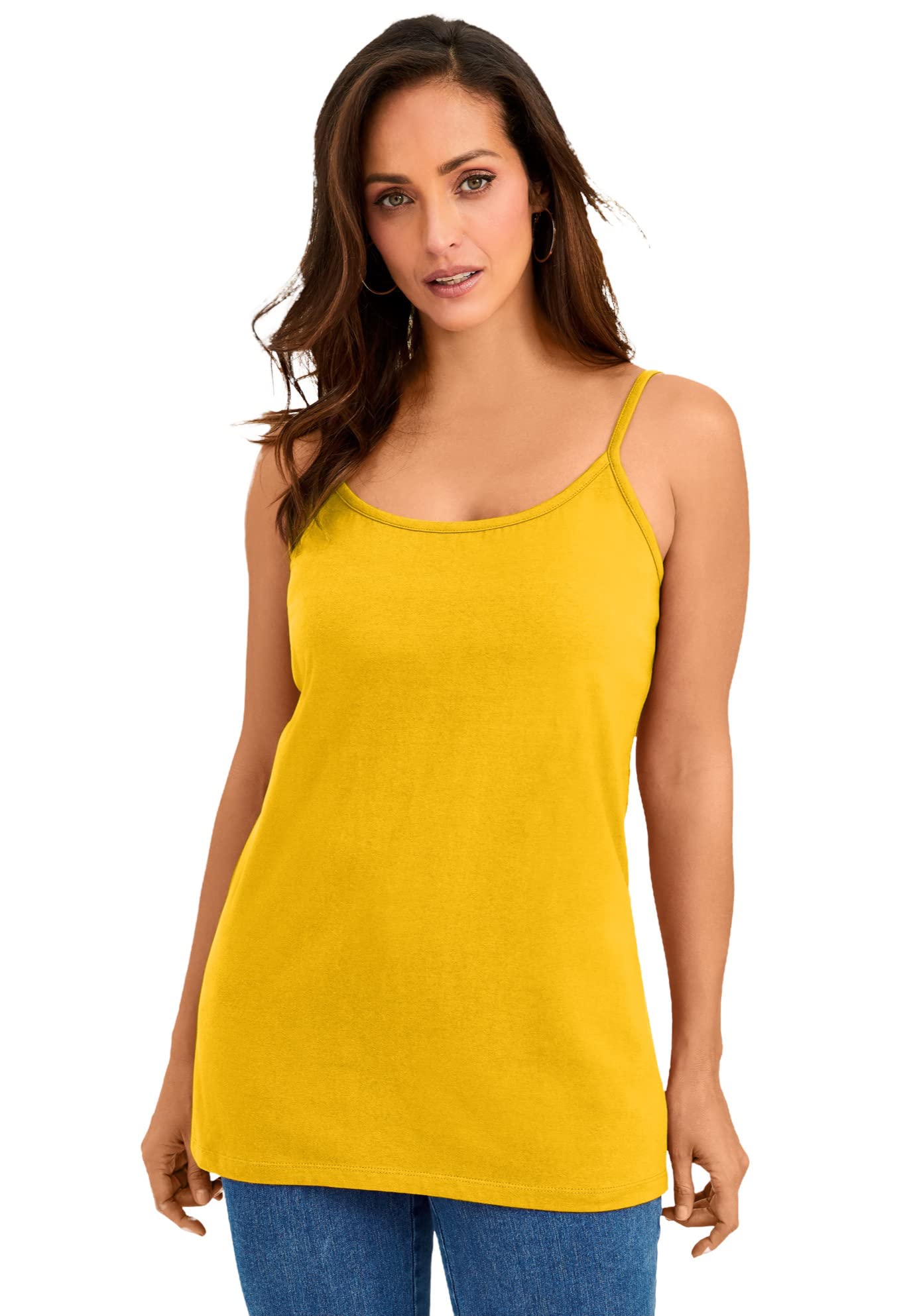 Jessica London Plus Size Cami Top - Adjustable Straps for Women | Casual & Layering