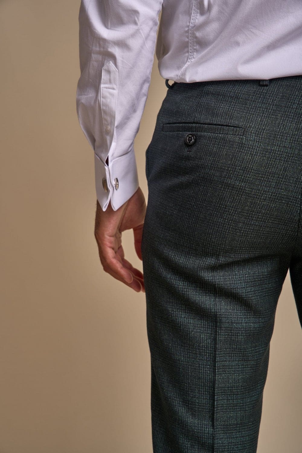 Cavani Caridi Men's Slim Fit Olive Green Dress Pants for Office, Business & Formal Occasions
