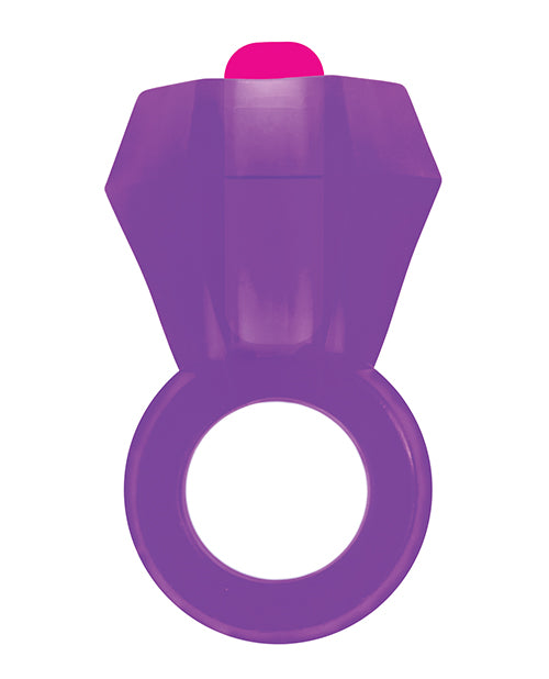 Bling Pop Vibrating Cock Ring - Purple Pleasure Ring for Enhanced Sensation | Perfect for Couples & Solo Play | Waterproof & Rechargeable Adult Toy