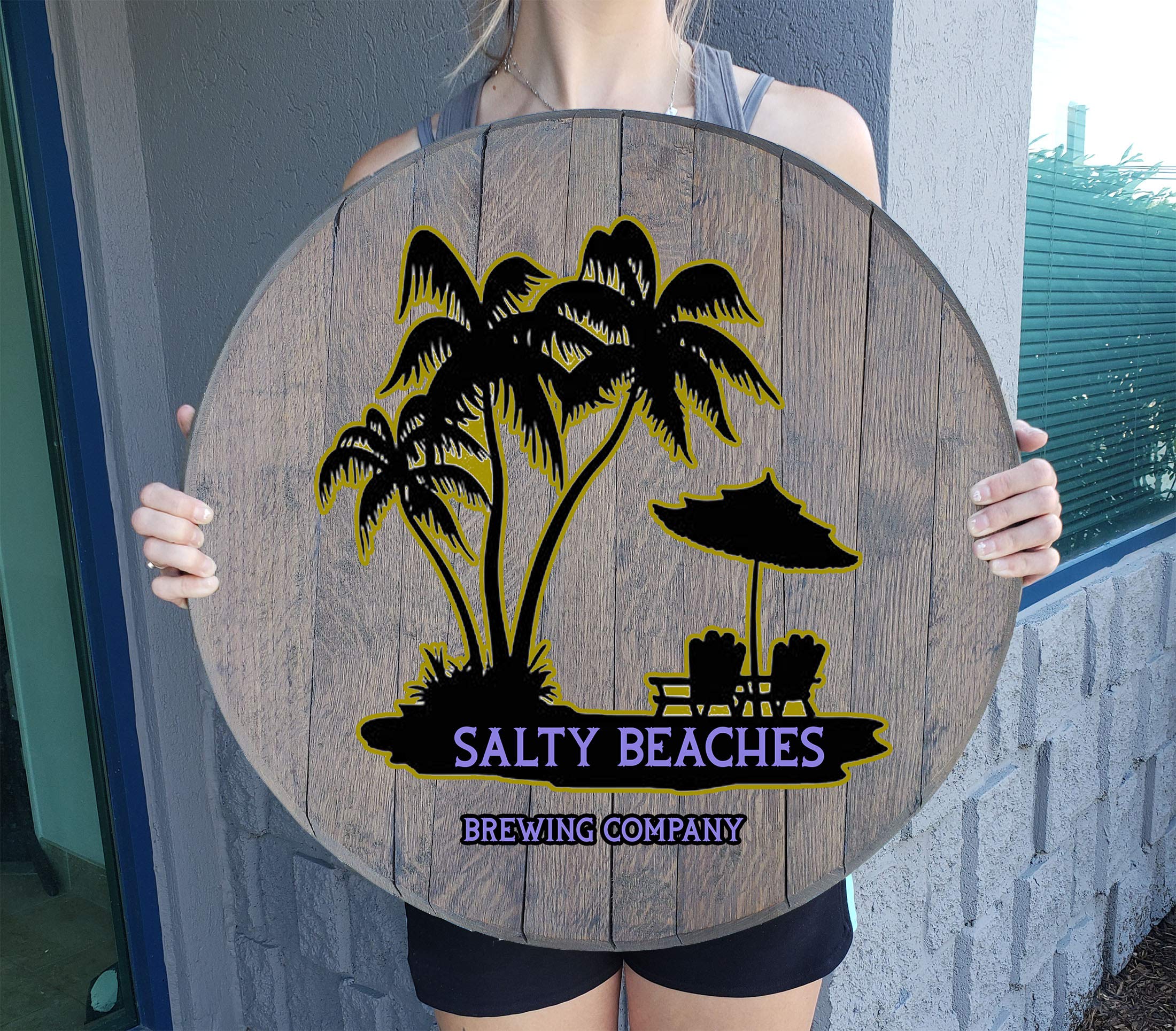 Personalized Beach Bar Decor - Custom Tiki Bar Sign with Name & Slogan - Whiskey Barrel Wall Art - Man Cave & Barnwood Decor - Perfect for Home Bars, Beach Houses & Outdoor Parties