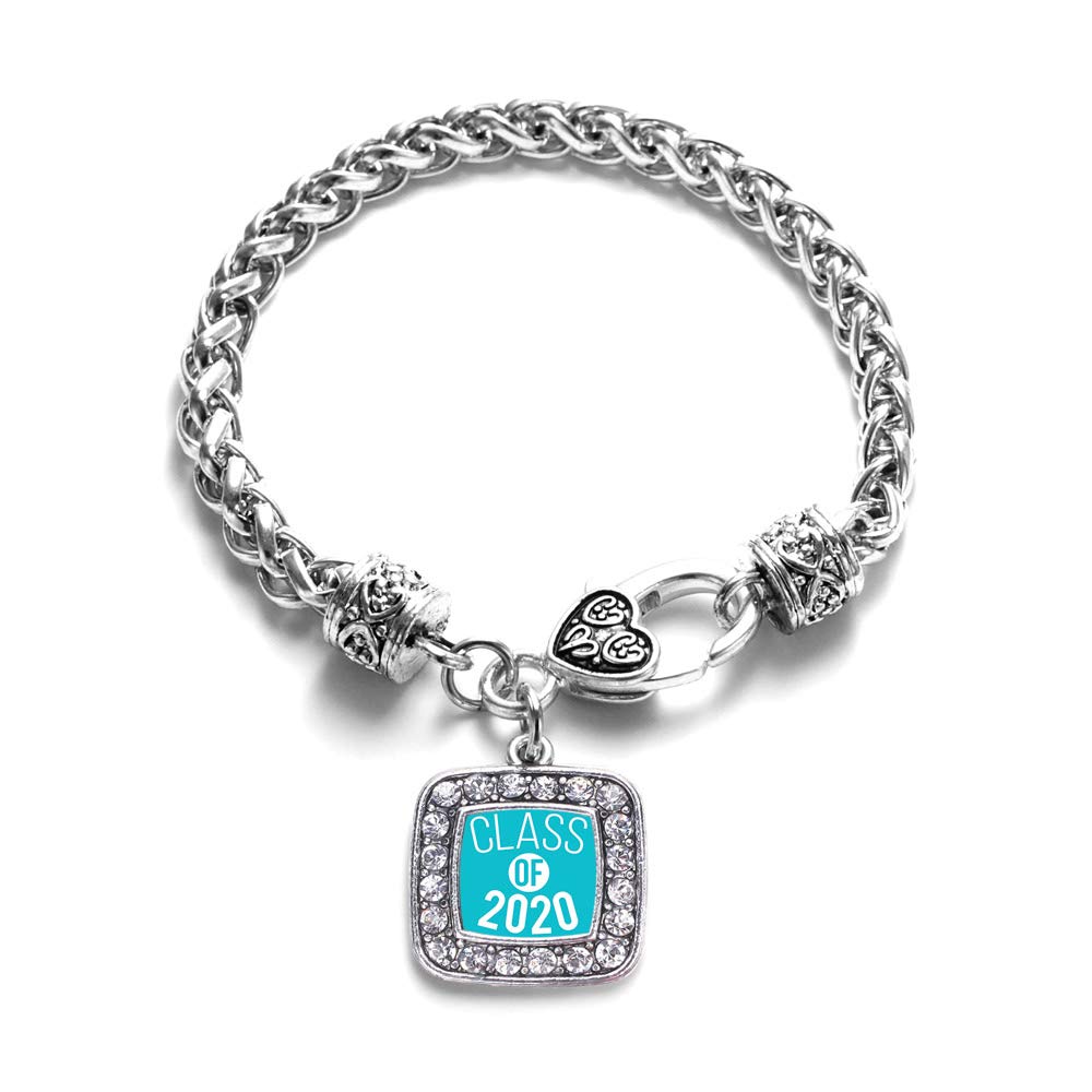Elegant Silver Square Charm Bracelet with Cubic Zirconia - Dainty Sterling Silver Jewelry for Women - Perfect for Everyday Wear, Gift Giving & Special Occasions